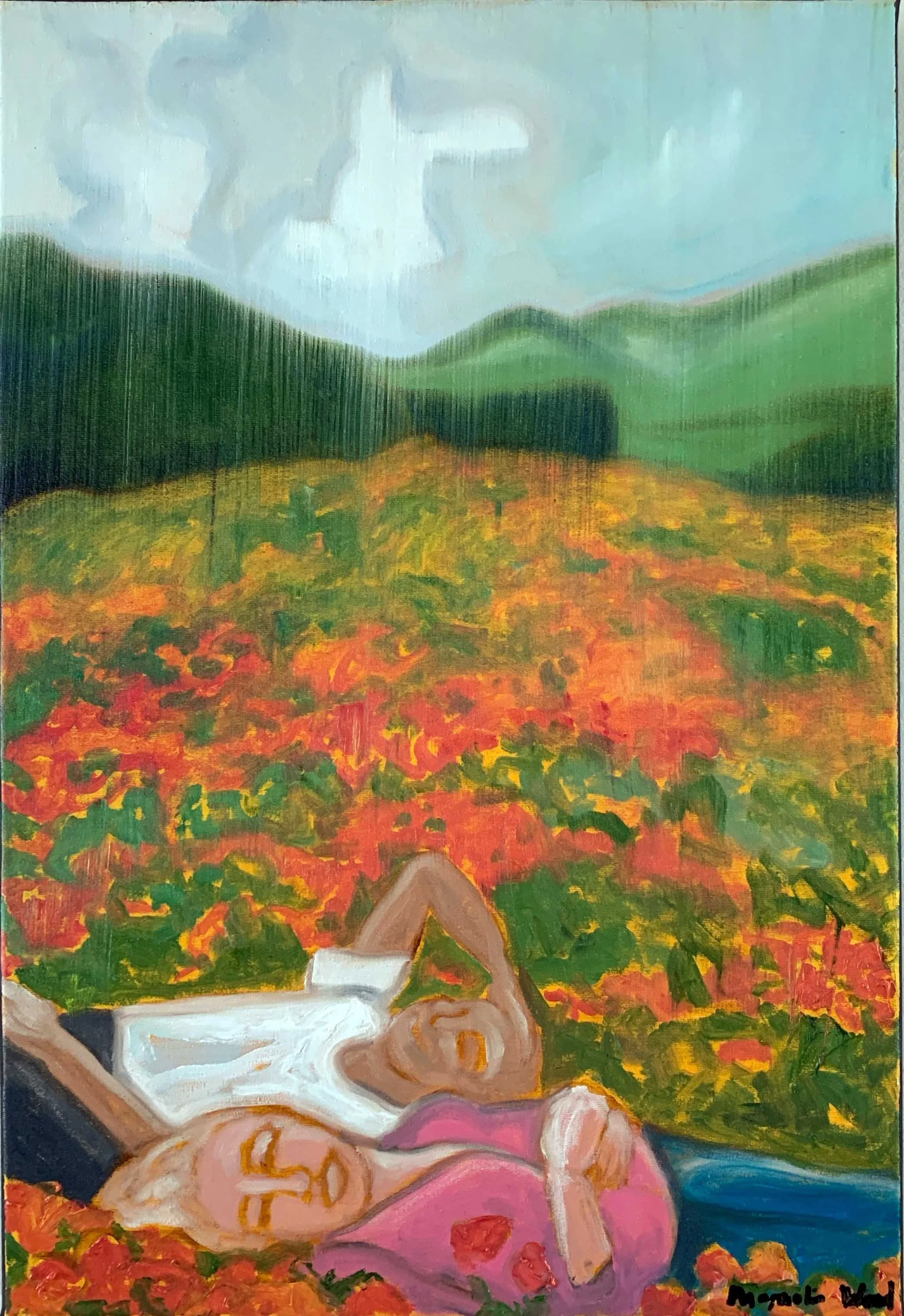 Remember to love | Memento mori 2/3, 2025. Oil and acrylic on canvas - 40 x 60 x 2 cm. (For inquiries click image)