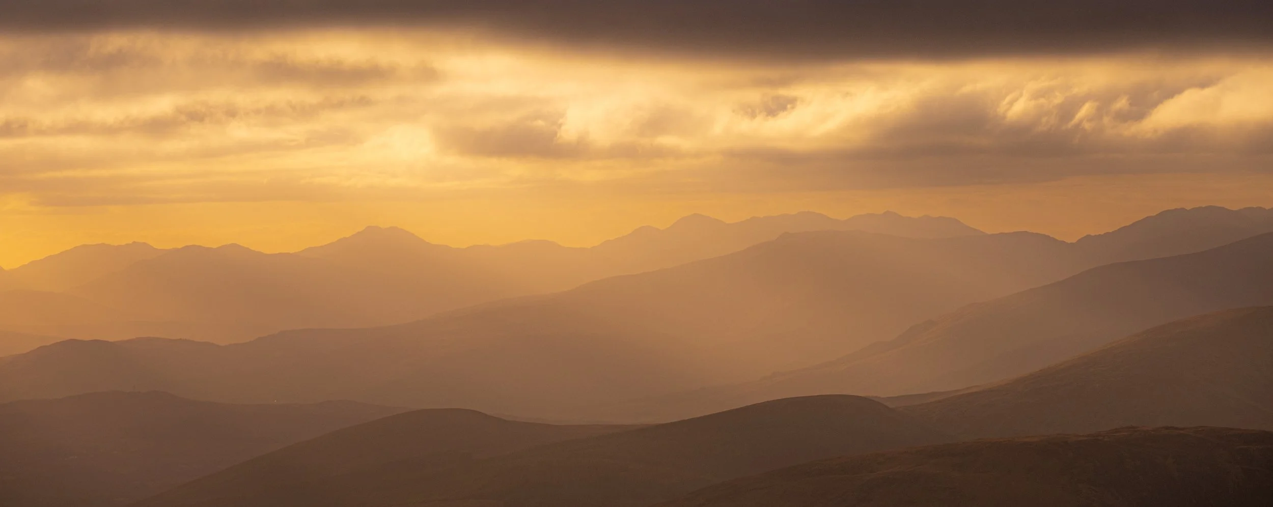 Late afternoon sunset from Beinn Teallach
