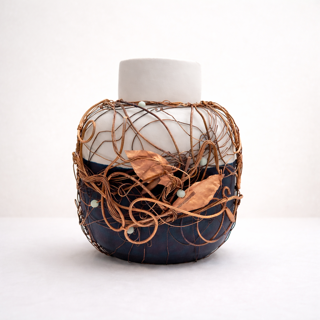 Copper wrapped found vases - Wire Moon.PNG