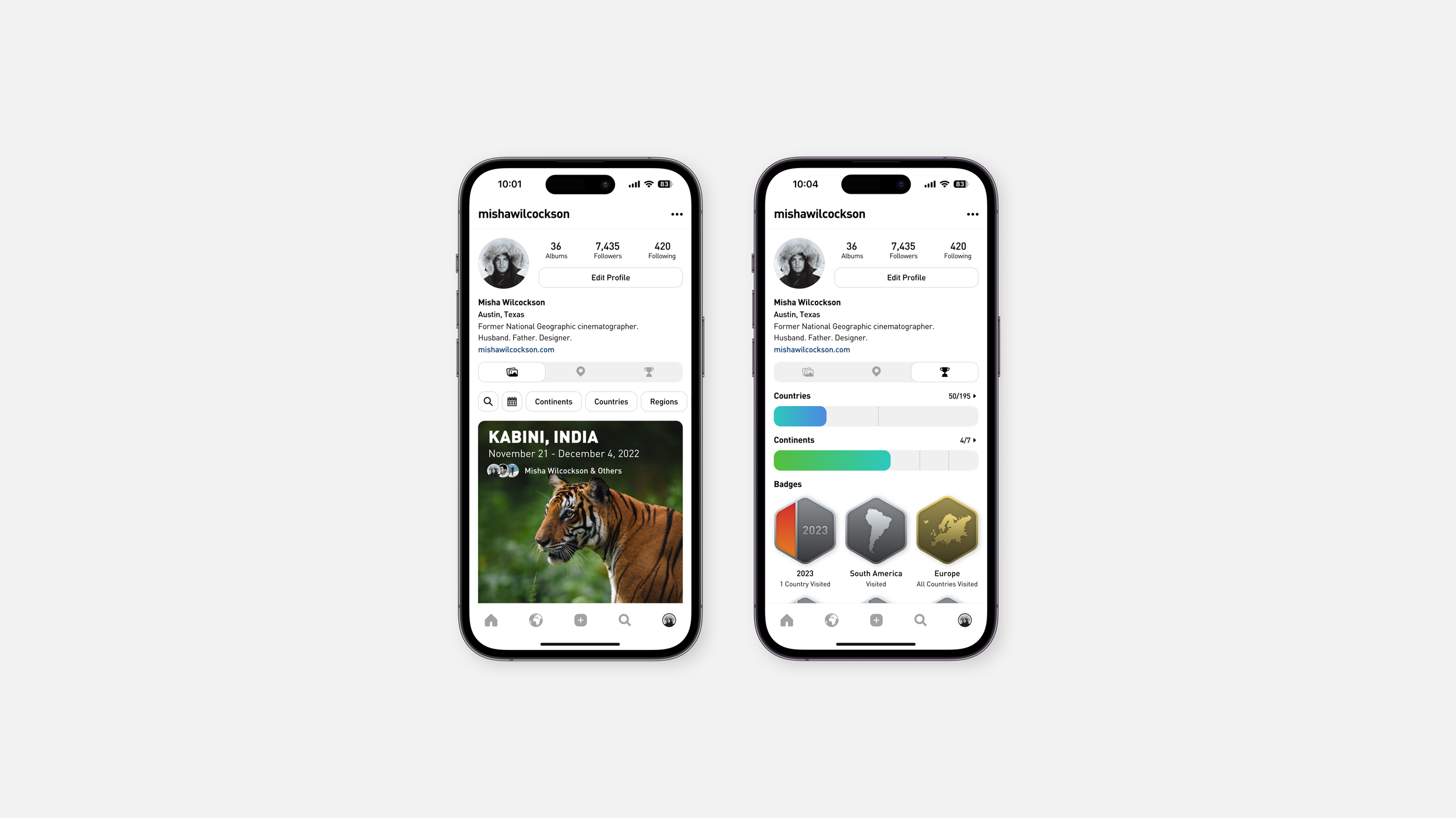 Mobile App Design - Profiles