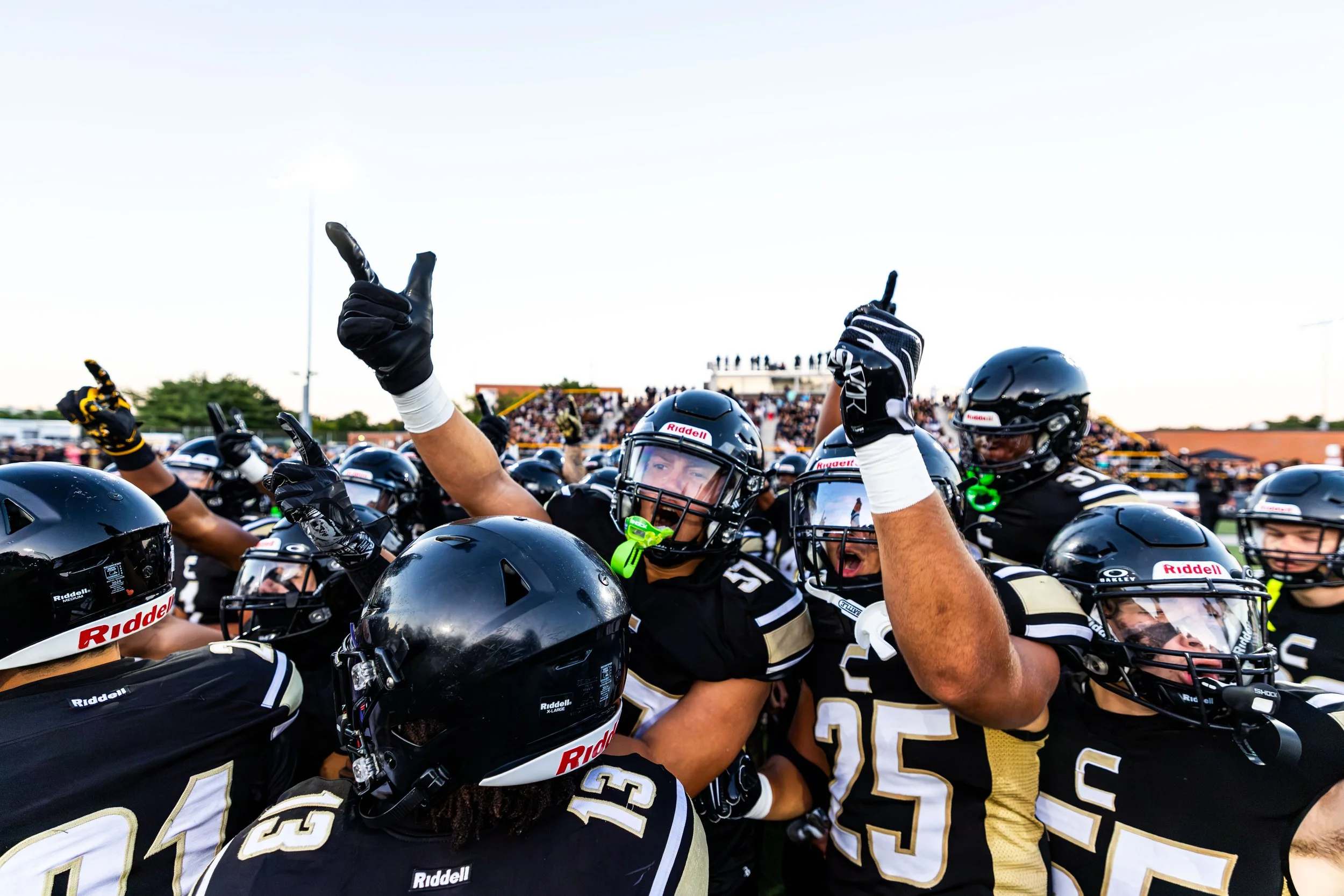 Central players celebrate prior to kickoff against St. Johns Prep at Berte Field in Springfield on Friday, September 11th. 
