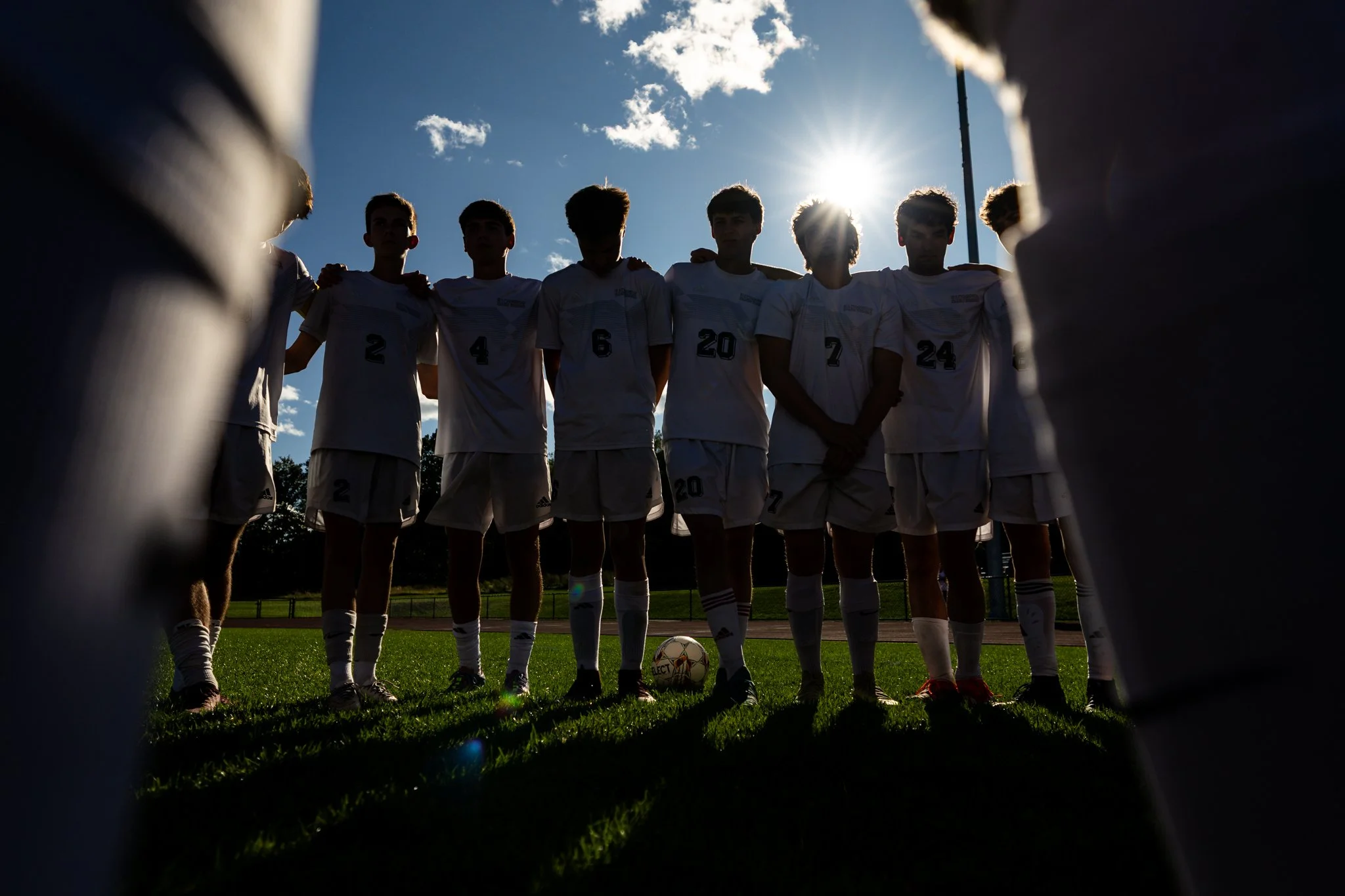 Sun rays beam across the field and Mt. Greylock Regional School prior to the matchup between Mt. Greylock and Hampshire on Monday, September 14th in Williamstown, MA.