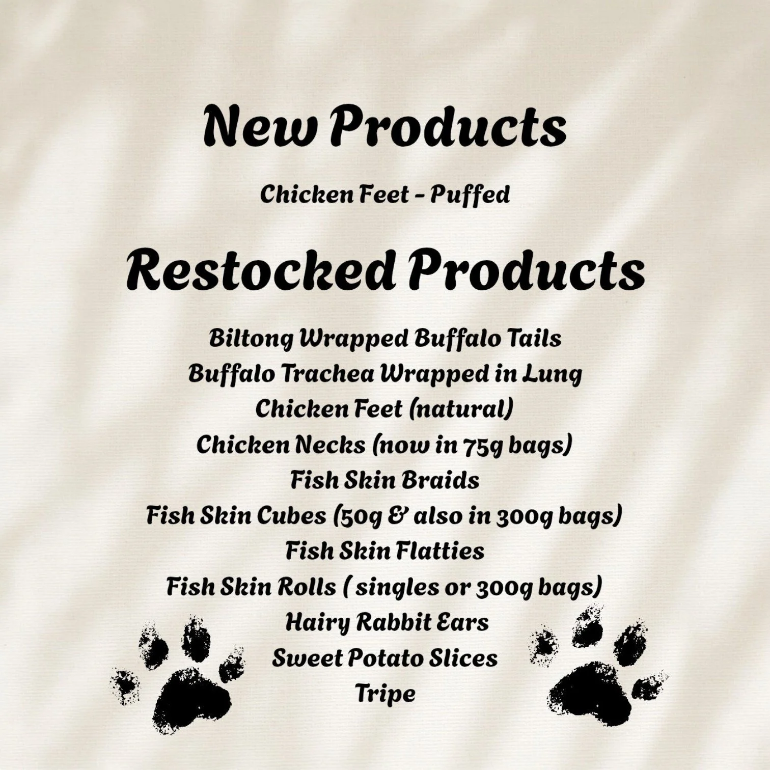 🚨🐾 STOCK UPDATE &ndash; your pup&rsquo;s favourites are BACK (and better than ever!) 🐾🚨
The treat cupboard has had a serious glow-up 😍 and we are restocked with all the goodies your dogs go wild for&hellip;
🔥 Newly stocked: 
🐔 Puffed Chicken F