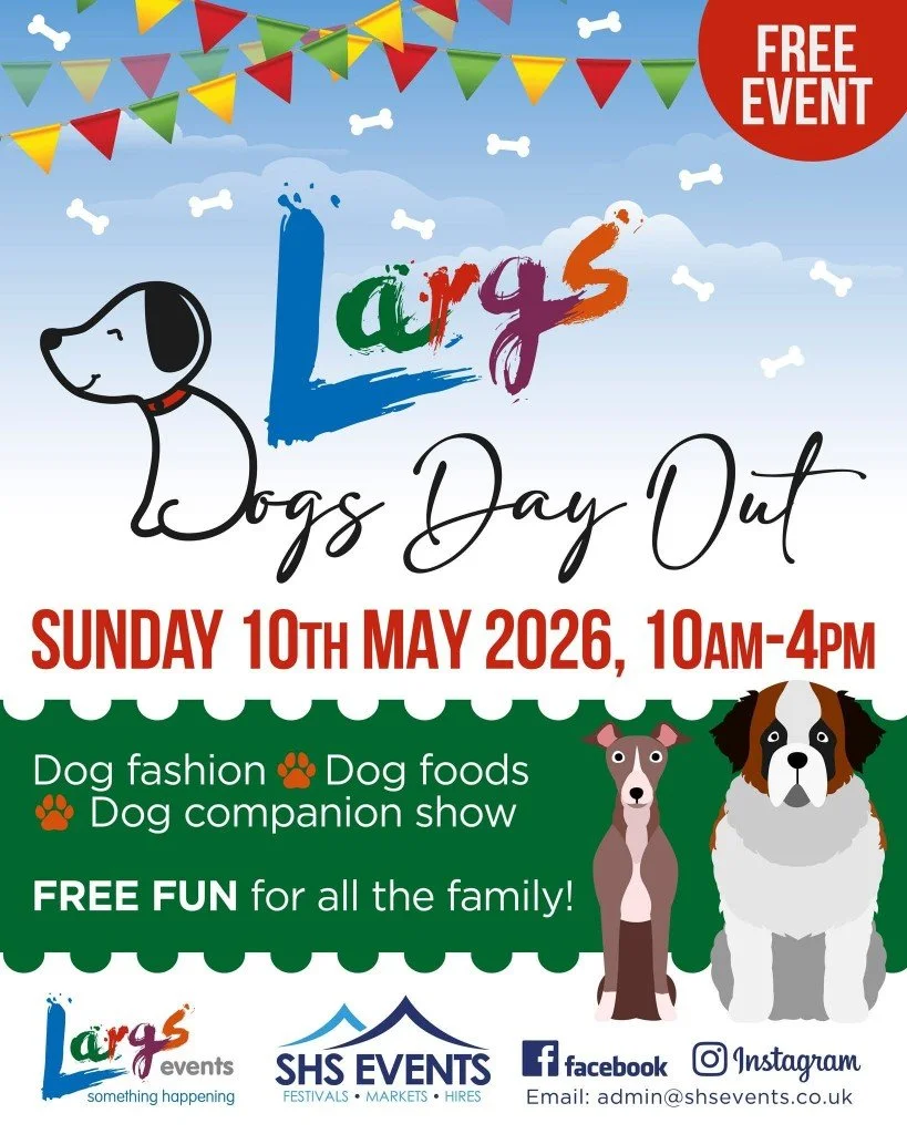 🐾 We&rsquo;re heading to Largs! 🐾

Furreal Treats will be attending the Largs Dogs Day Out on Sunday 10th May, 10am&ndash;4pm 🎉

Come along for a brilliant day filled with dog fashion and tasty treats &ndash; we&rsquo;ll be there with all your pup