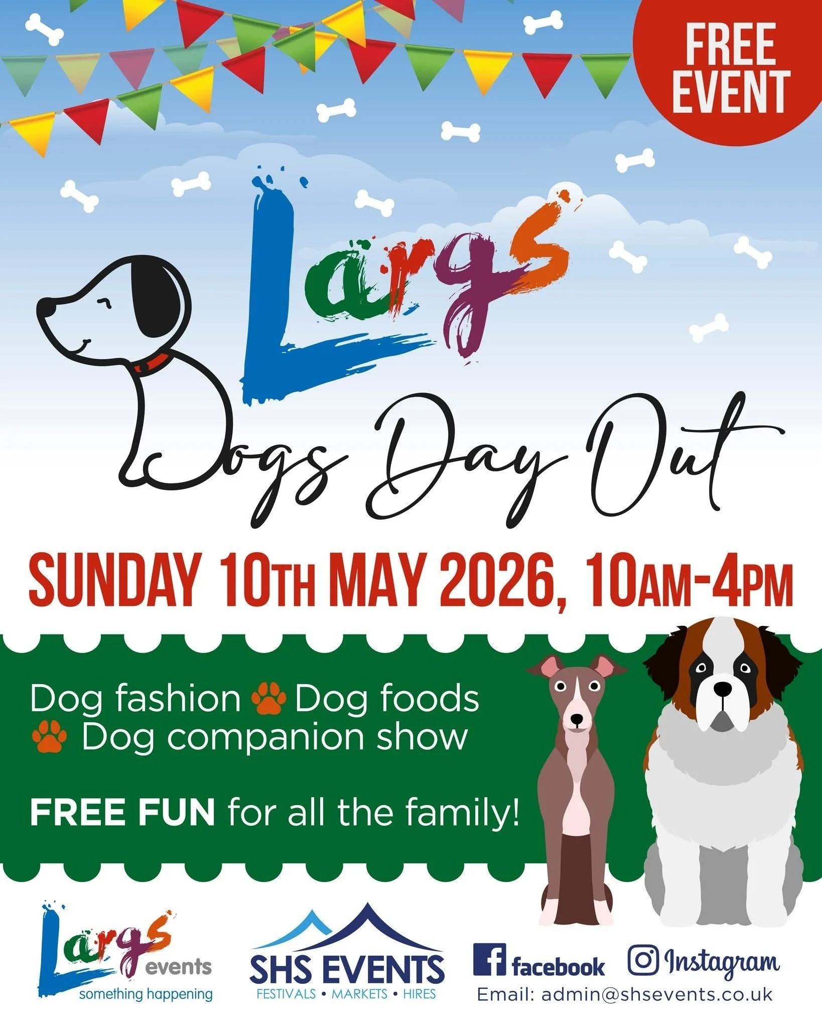 Who will be popping by 👀

It's to be a nice day 🙌 bit chilly by the water so put your coat on so you can manage an ice cream, the best reason for a visit to Largs 🤭 then pop by the market to treat the pups x x

#largsevent #shsevents #FurrealTreat