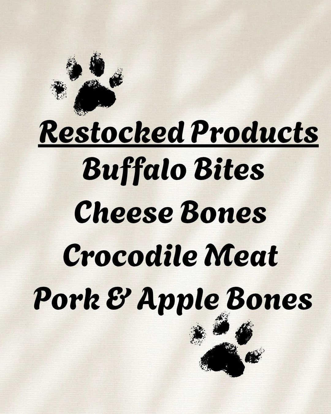 Back by popular demand 👀🐾
Our restocked favourites are now live on the website!
Which one is your pup grabbing first? 🦴🤍

#NaturalDogTreats #DogTreatsUK #DogLovers #HealthyDogTreats #DogTreatRestock #FurrealTreats #SpoiledPup #DogMumLife