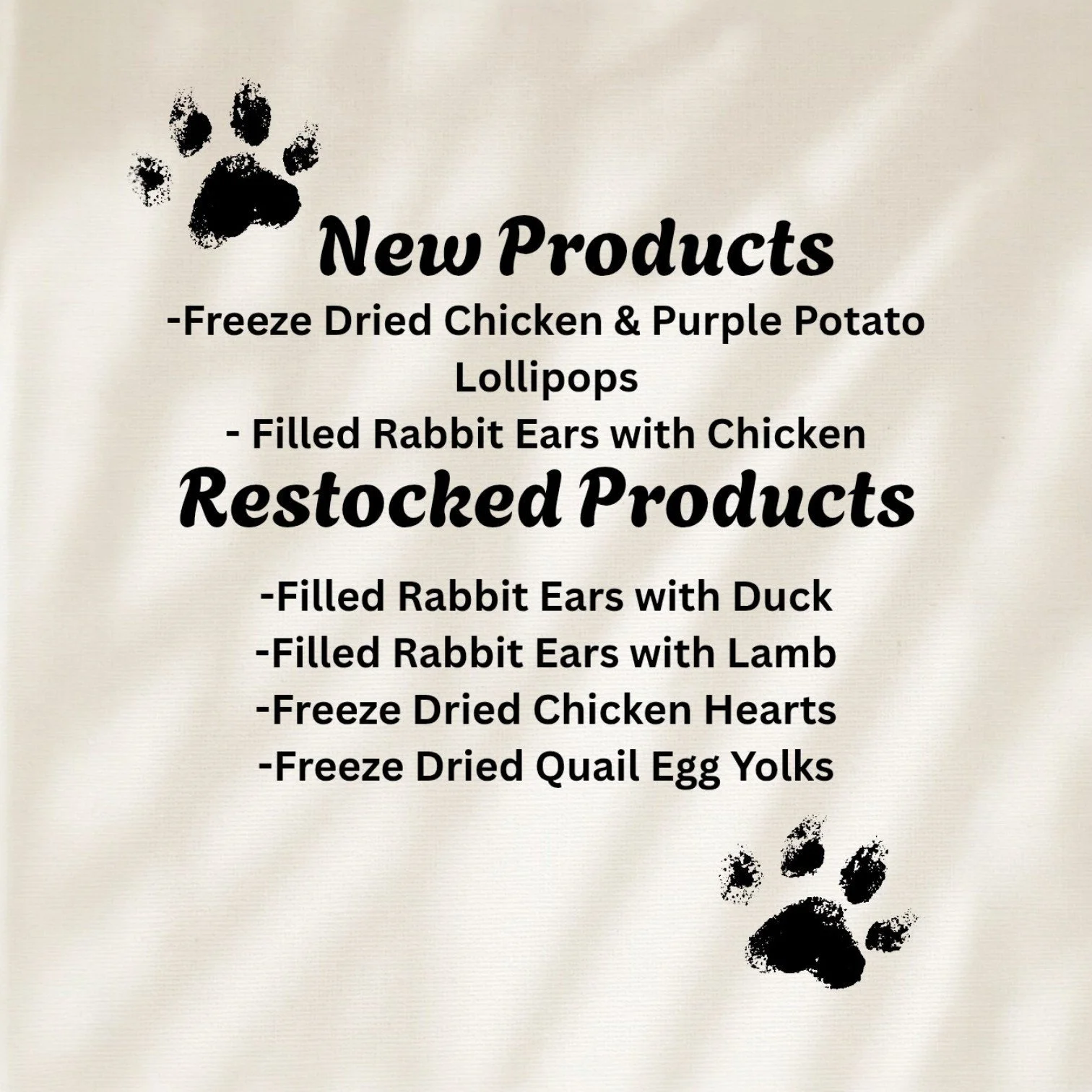 The treat shelves are looking VERY full again 👀🐾 We&rsquo;ve restocked some of your pups&rsquo; favourites and added a couple of brand new goodies we think they&rsquo;re going to love 🤍

Those freeze dried chicken &amp; purple potato lollipops are