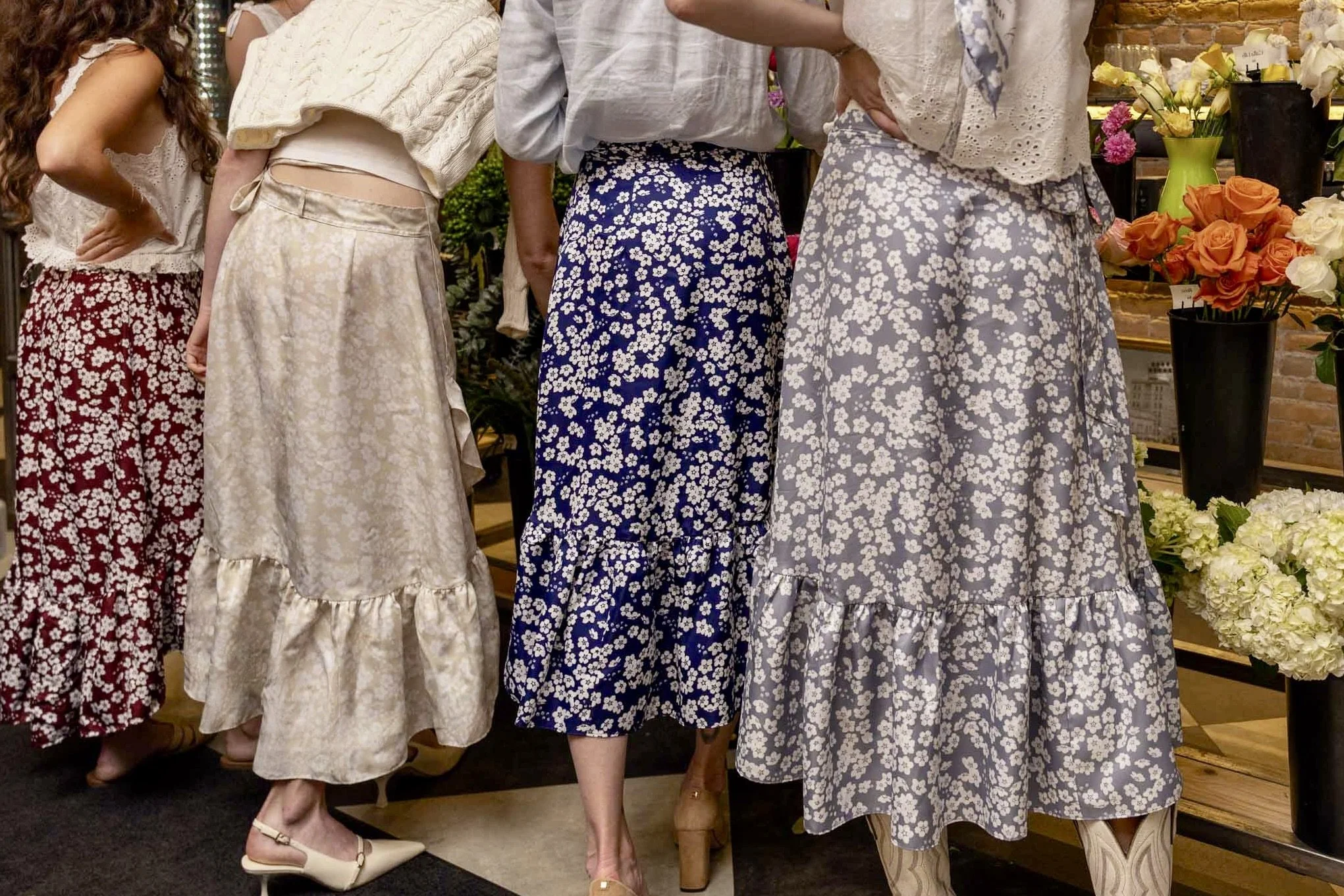 Forget-Me-Not Wrap Skirt — Cream
