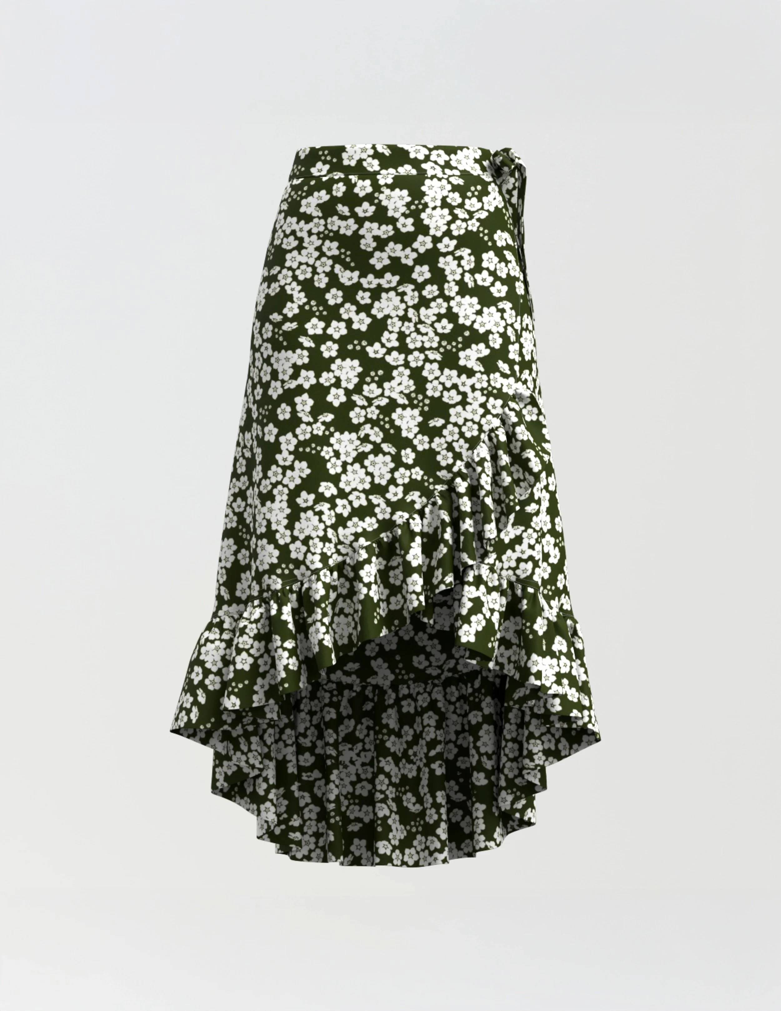 Forget-Me-Not Wrap Skirt — Forest Green
