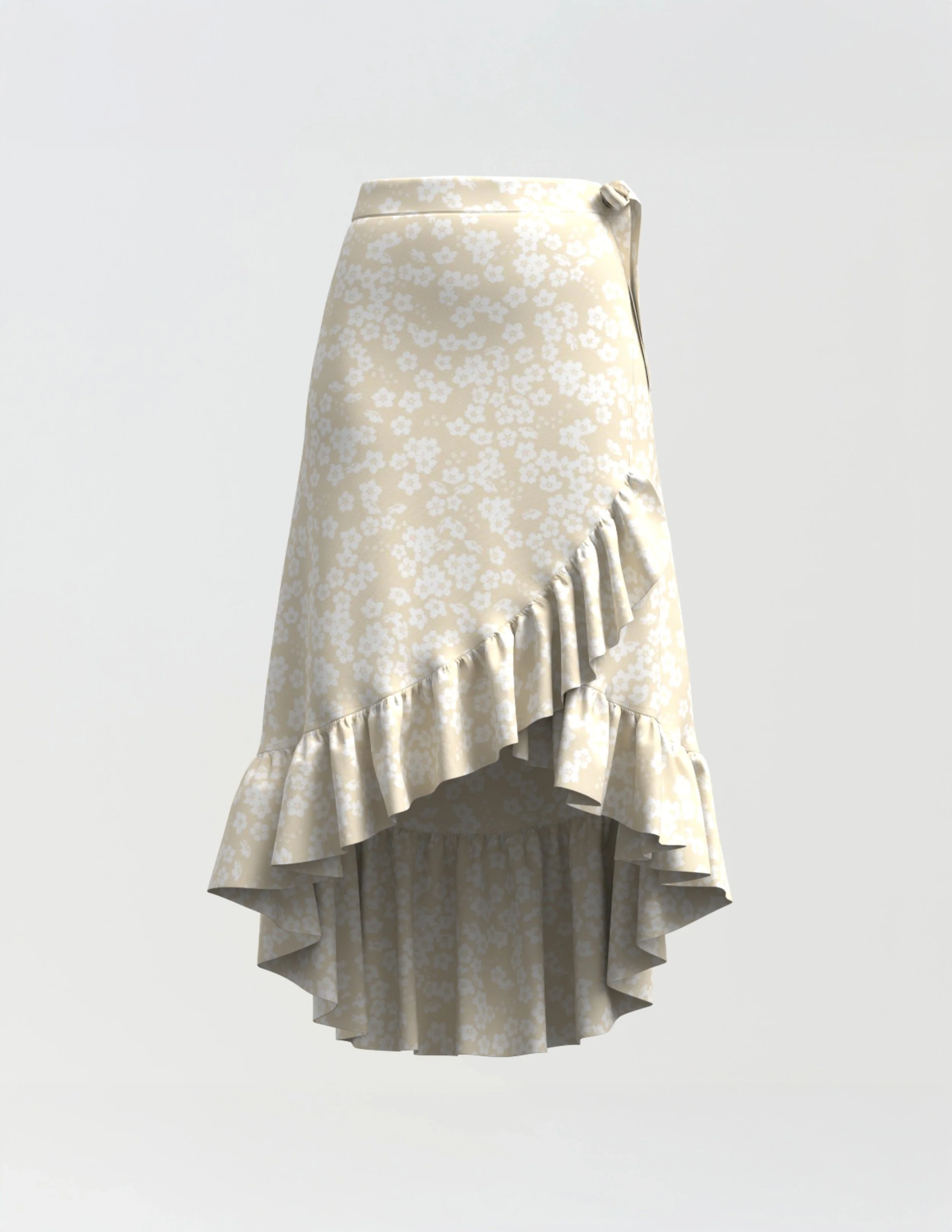 Forget-Me-Not Wrap Skirt — Cream