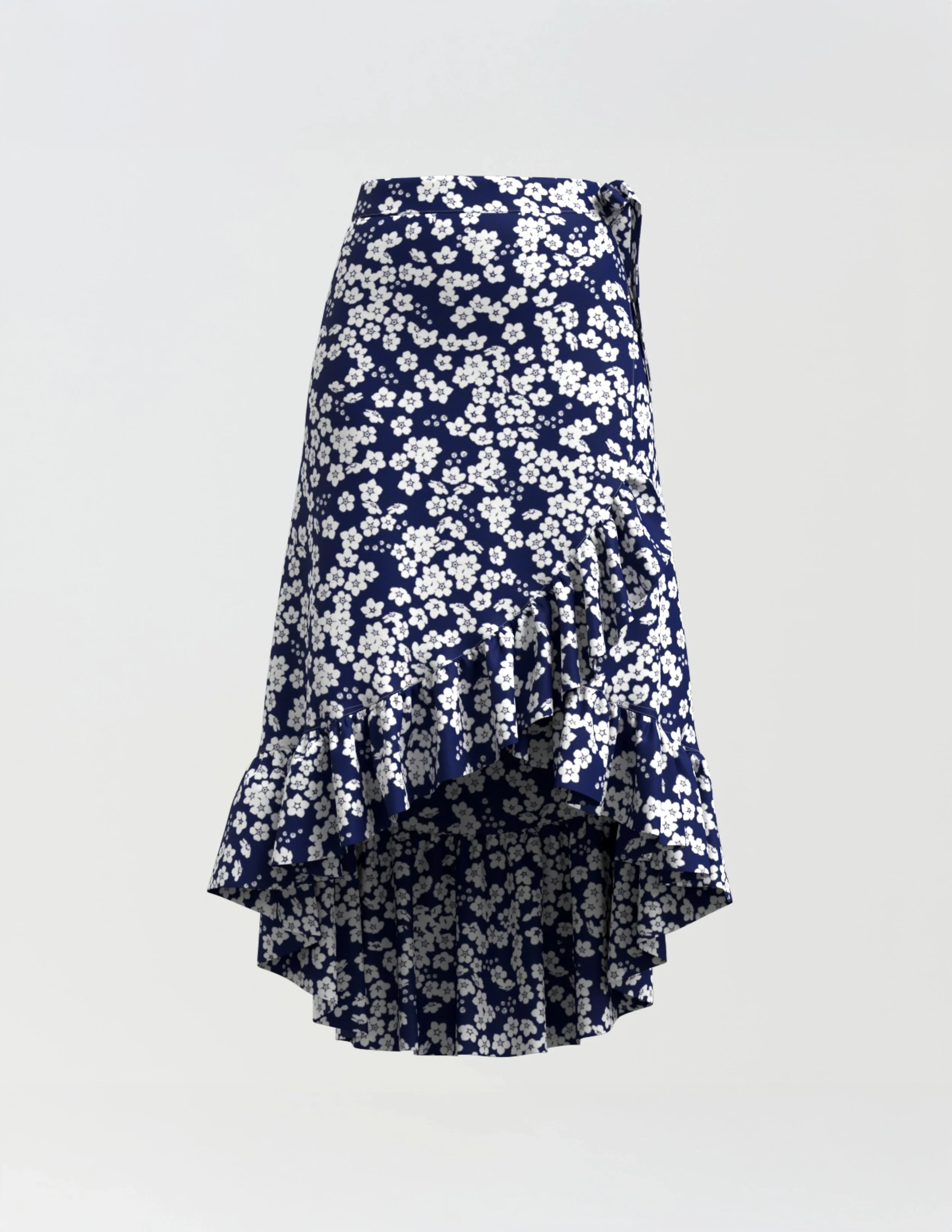 Forget-Me-Not Wrap Skirt — Classic Navy