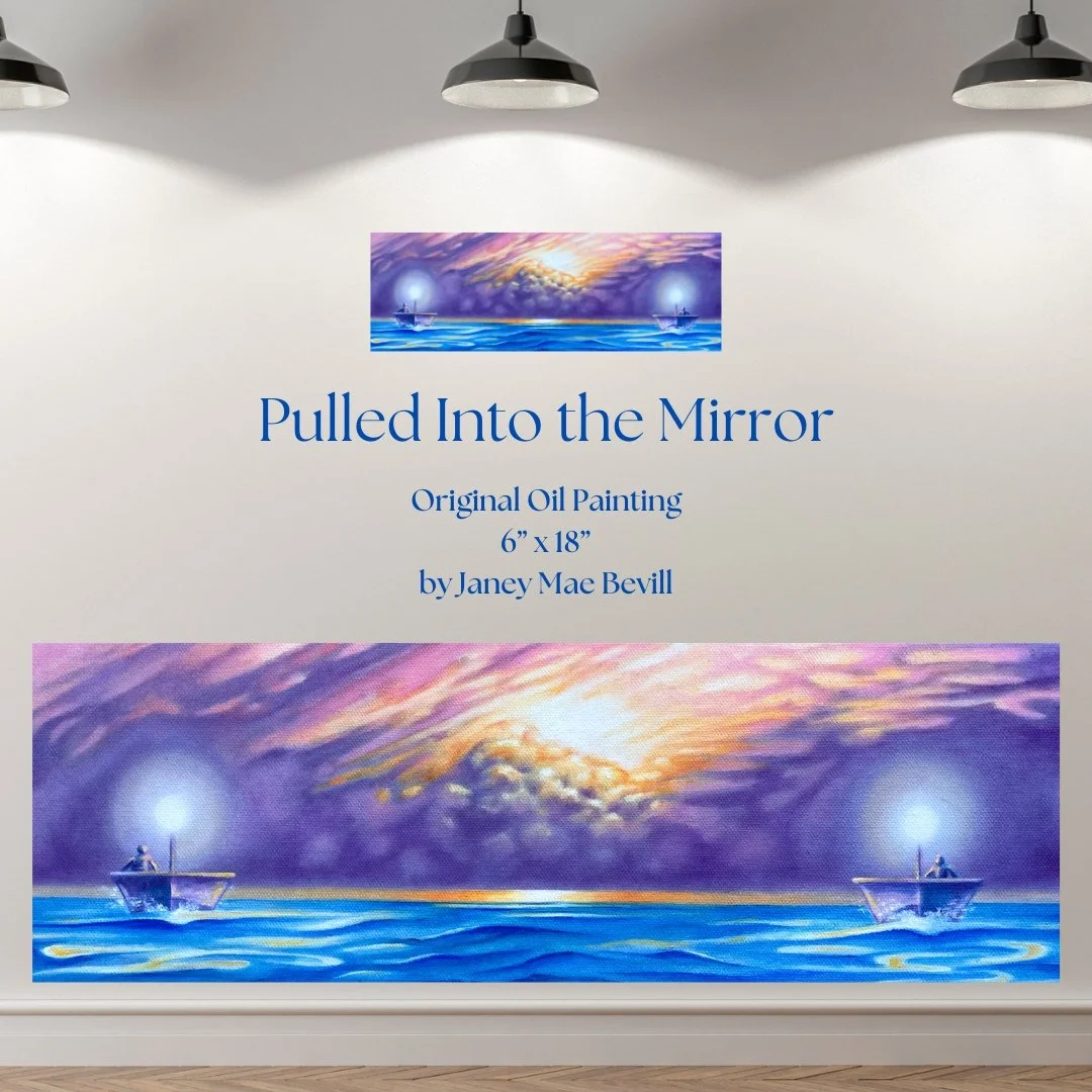 "Pulled Into the Mirror" Original Oil Painting