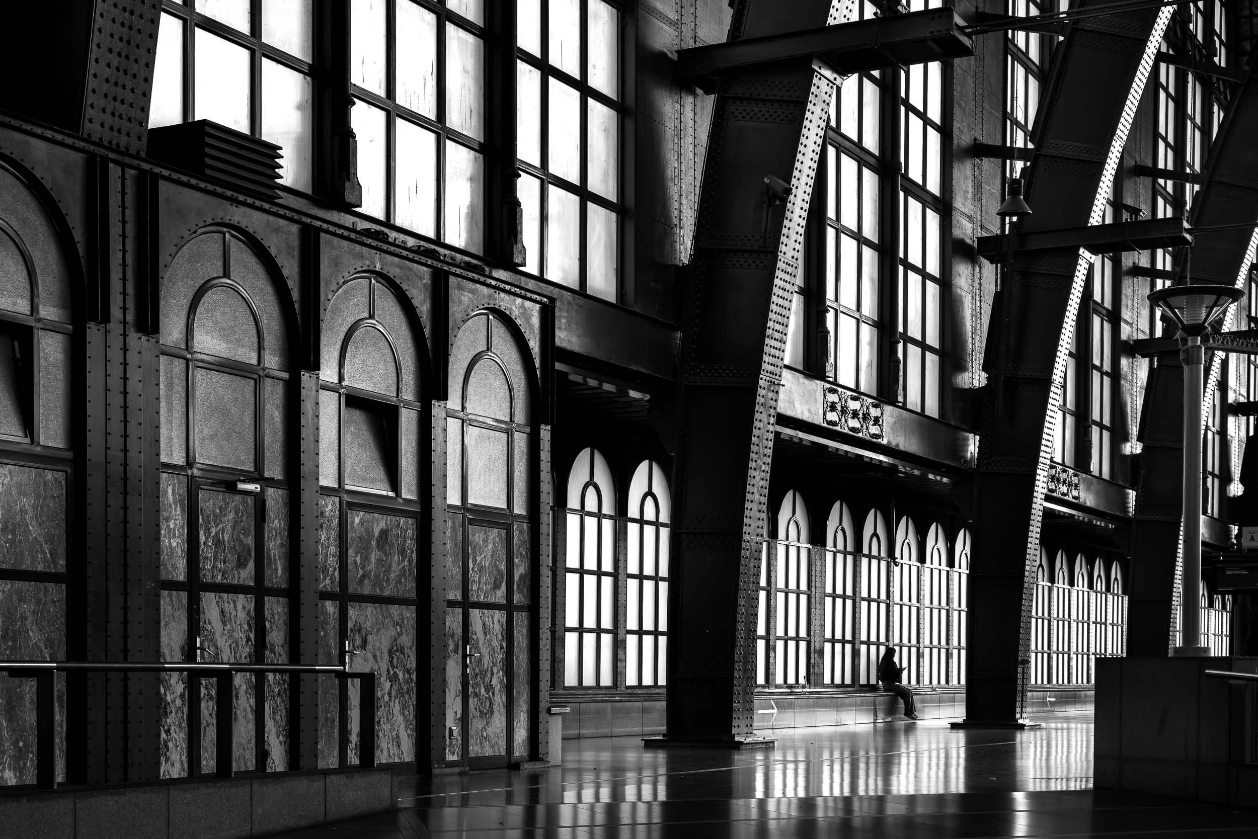 Human in geometry , fine art black & white photography