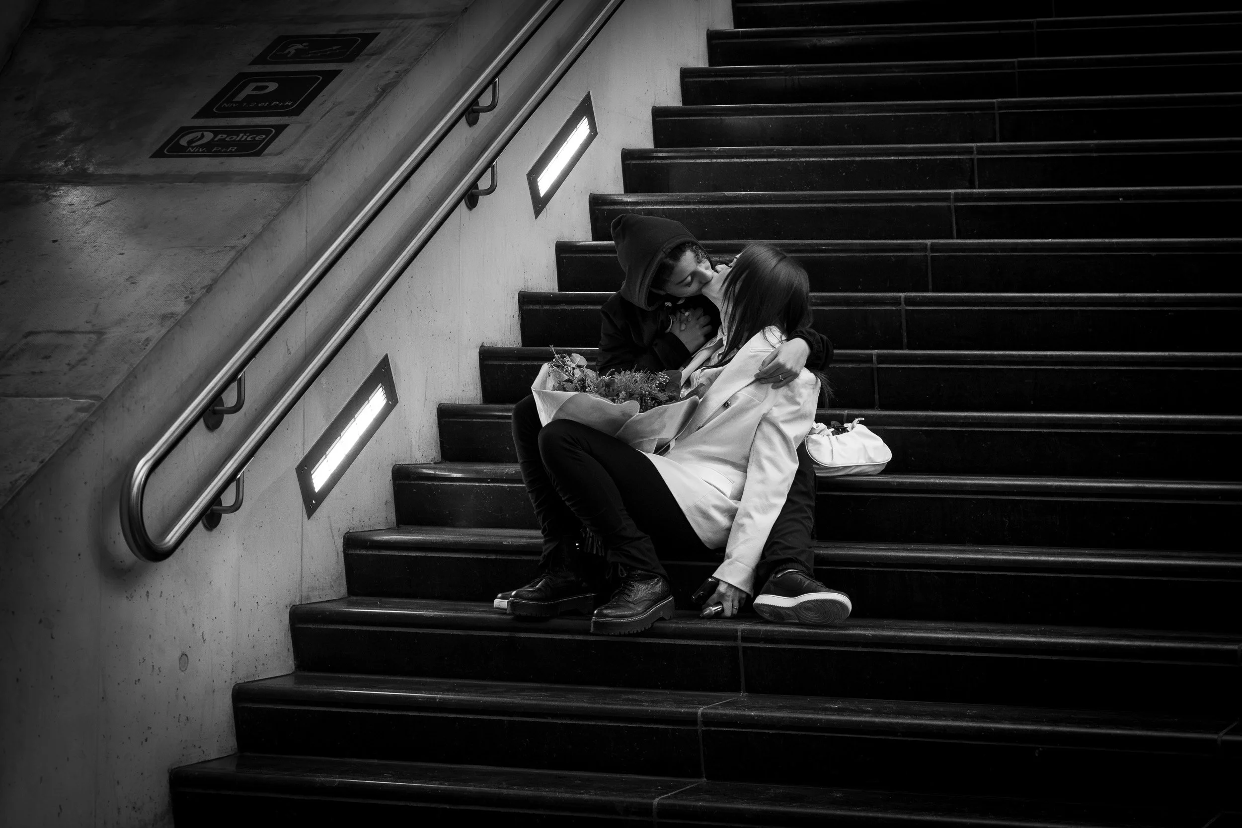 Human in geometry , fine art black & white photography