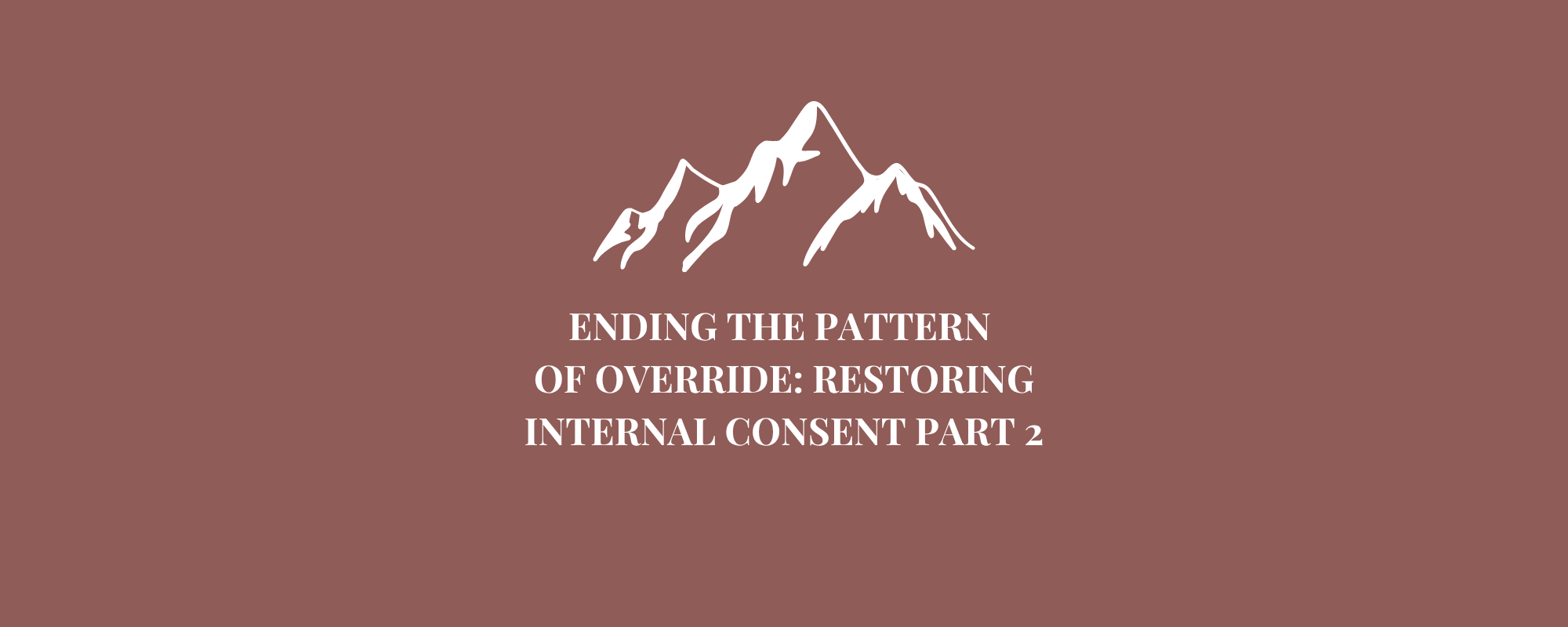 Ending the Pattern of Override: Restoring Internal consent, Part II