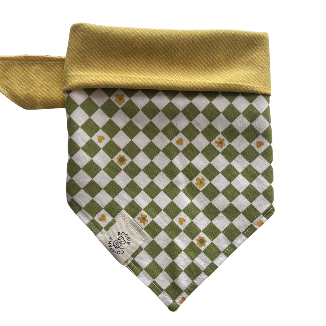 Little Yellow Flower Reversible Dog Bandana