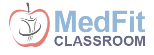 MedFit Classroom logo with a stylized apple and human figure