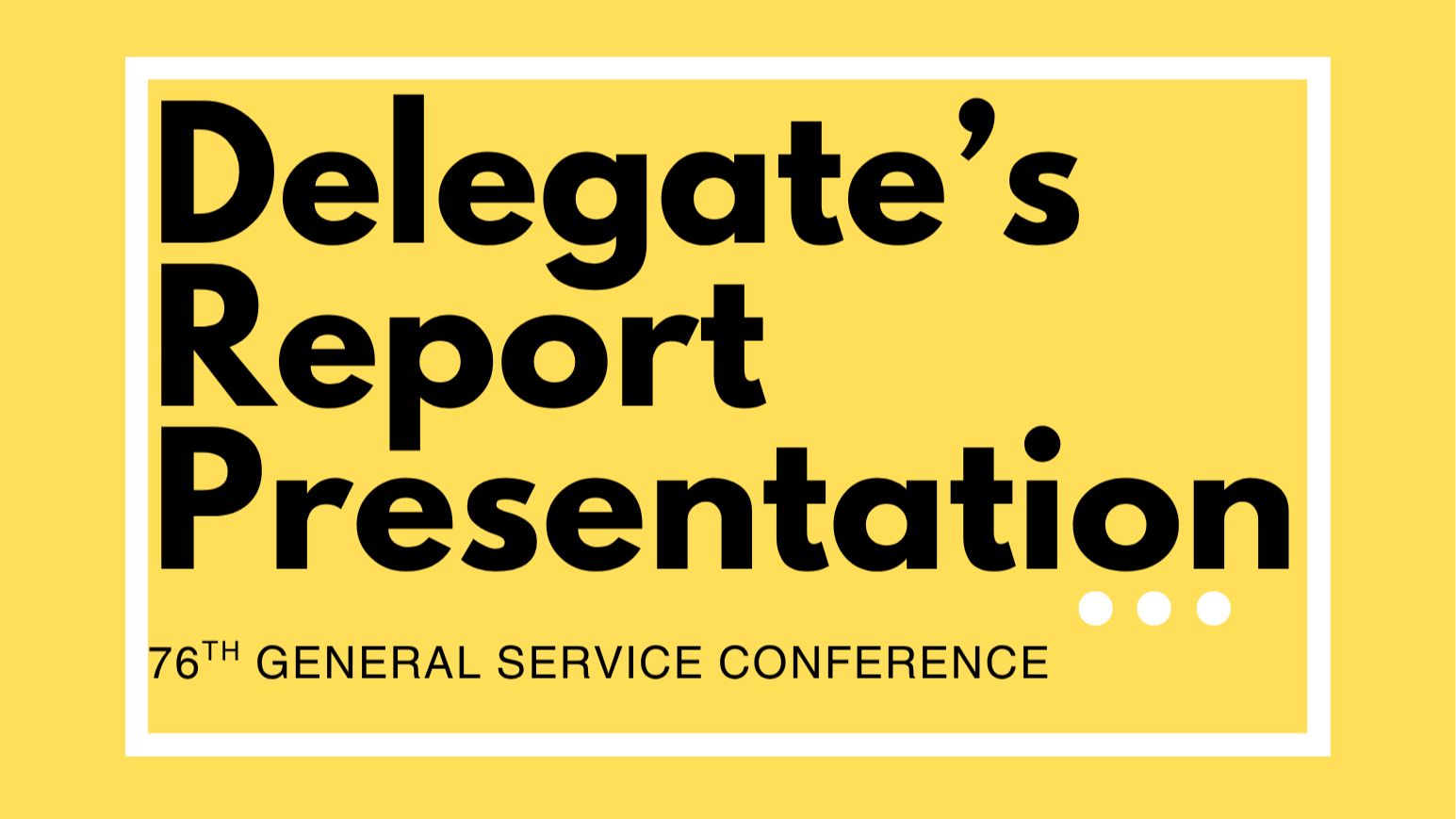 Area Delegate Report