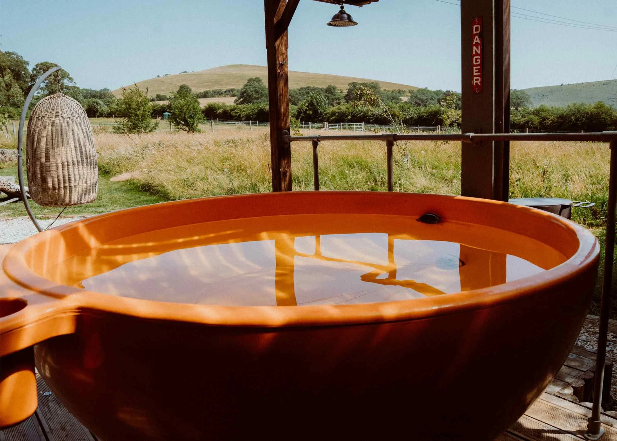 Orange hot tub