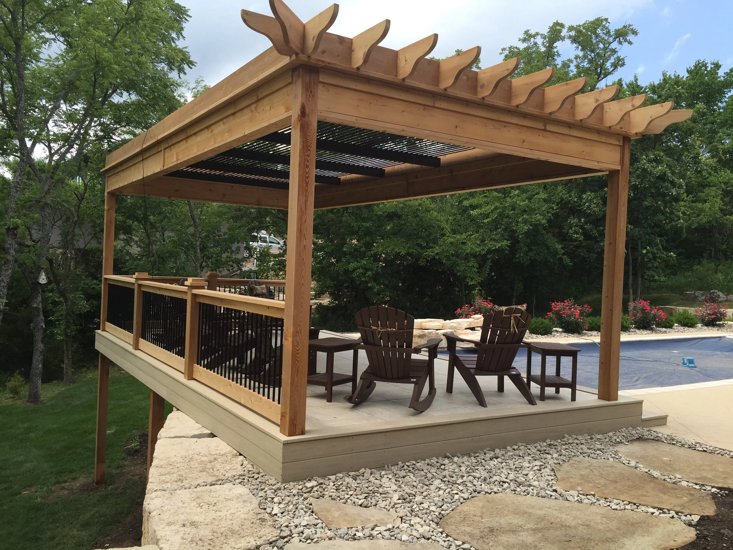 Oldie but a Goodie: Outdoor Living Pergola + Deck Build in Kansas City