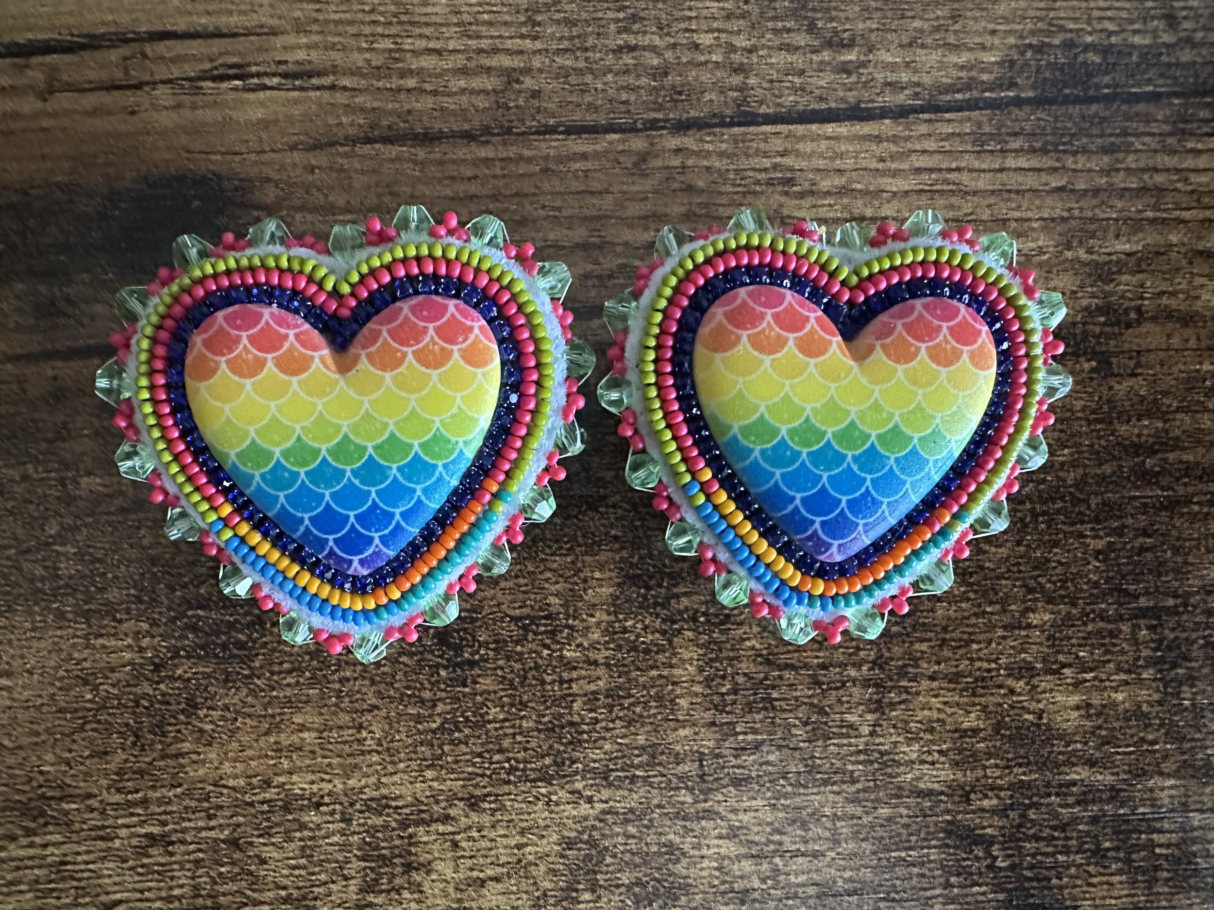 Rainbow Heart Earrings