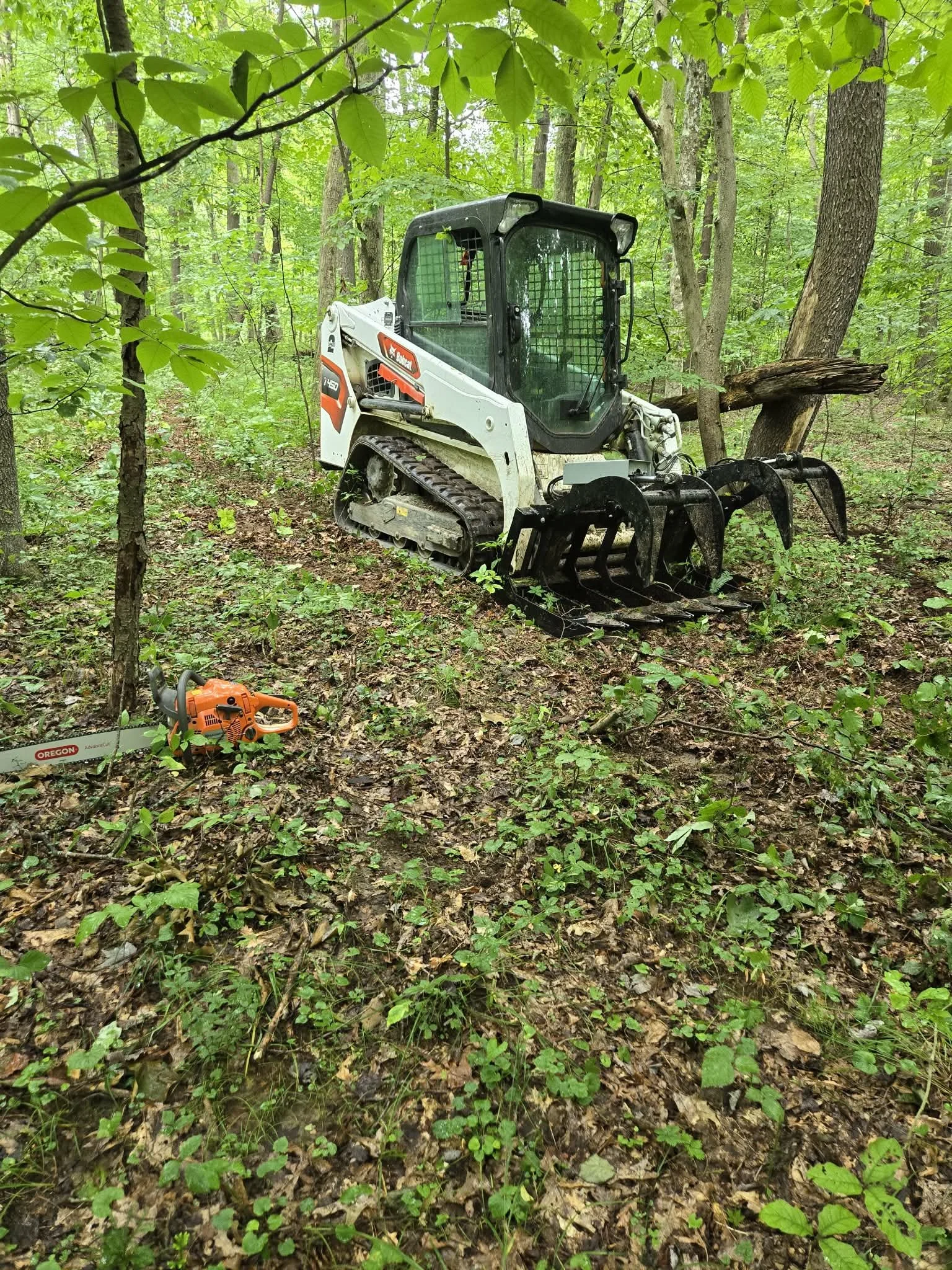 skid steer with grapple attachment