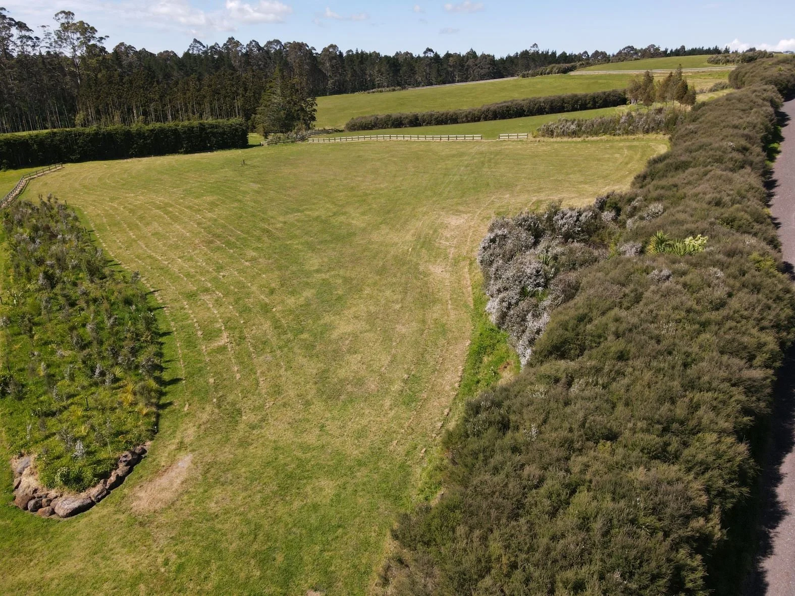 View over Lot 13 at Okura, Kerikeri from above entrance