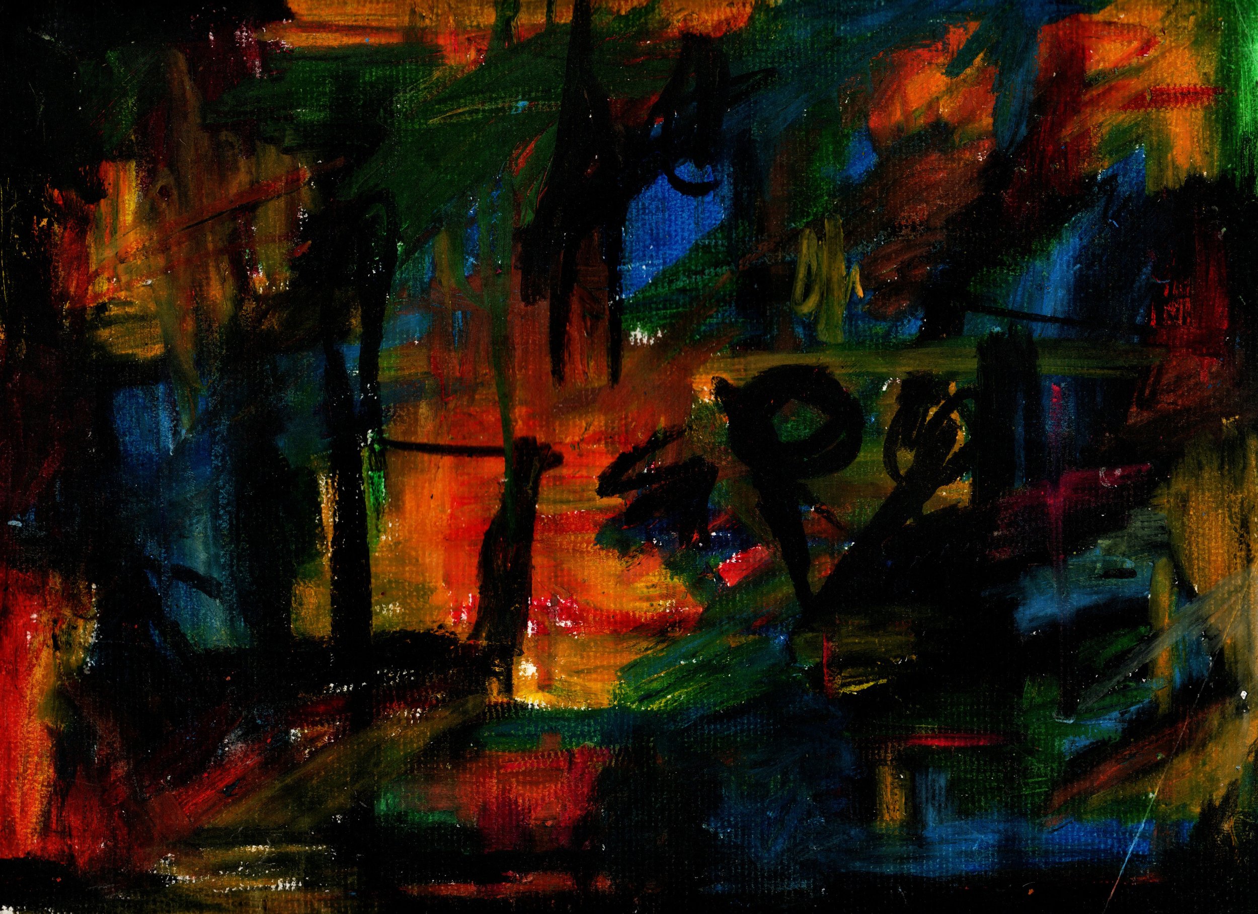 Untitled 5. Oil stick on paper, 12" × 9" (30.48 × 22.86 cm)