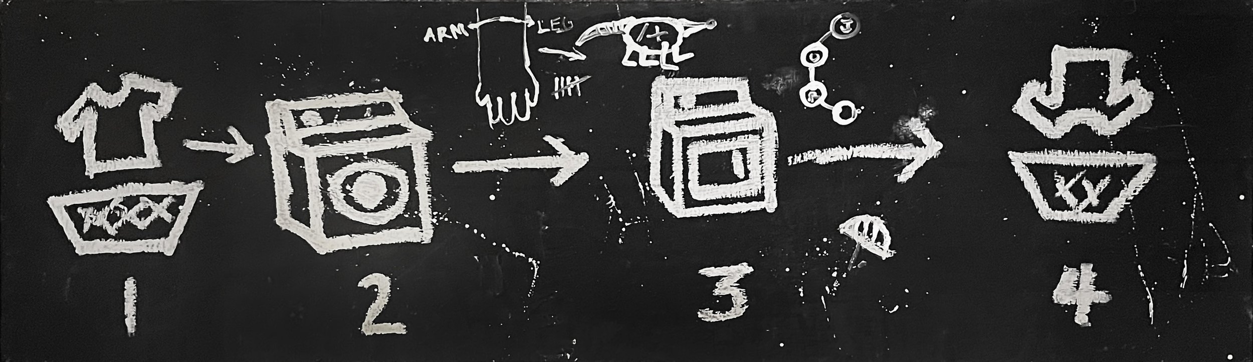 Laundry. Oil stick on canvas, 50" × 25" (127.0 × 63.5 cm)