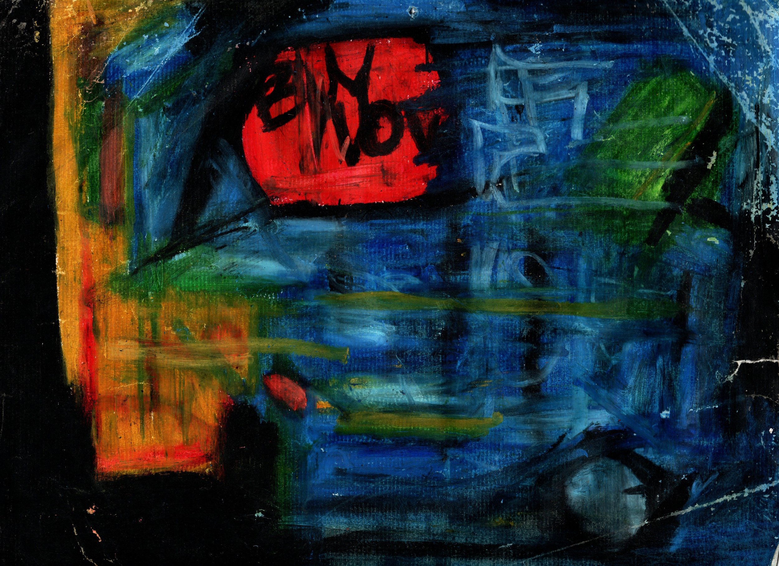 Sketch for Buy Now. Oil stick on paper, 12" × 9" (30.48 × 22.86 cm)