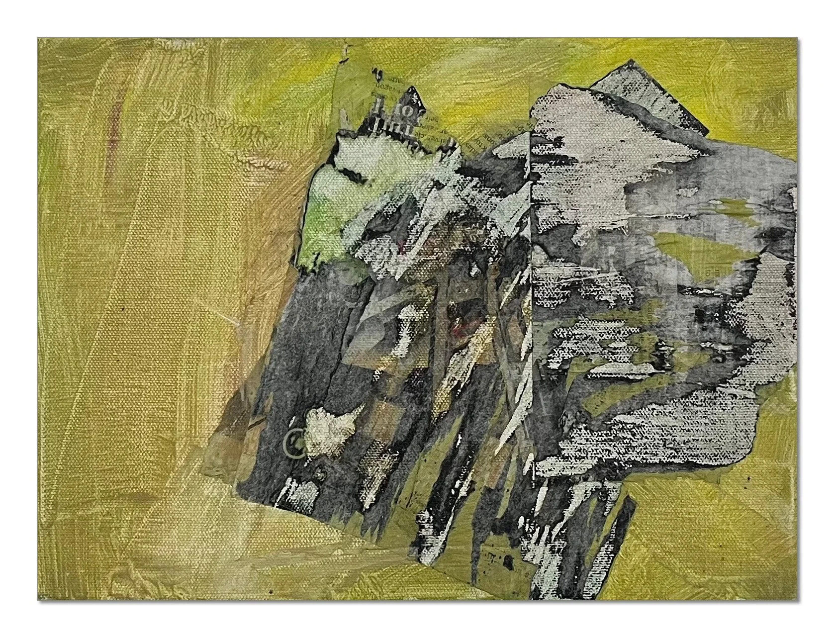 Untitled 1 (Advertisement). Acrylic and paper collage on canvas, 12" × 9" (30.48 × 22.86 cm)