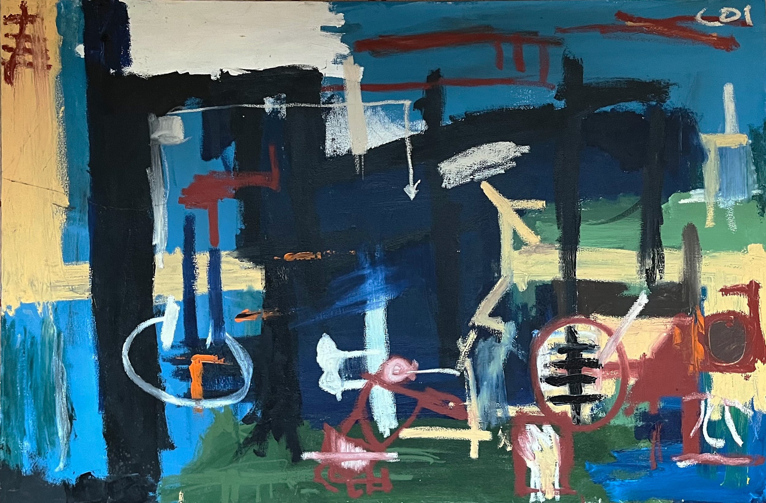 Untitled 11. Acrylic and oil stick on canvas, 48" × 31" (121.92 × 78.74 cm)