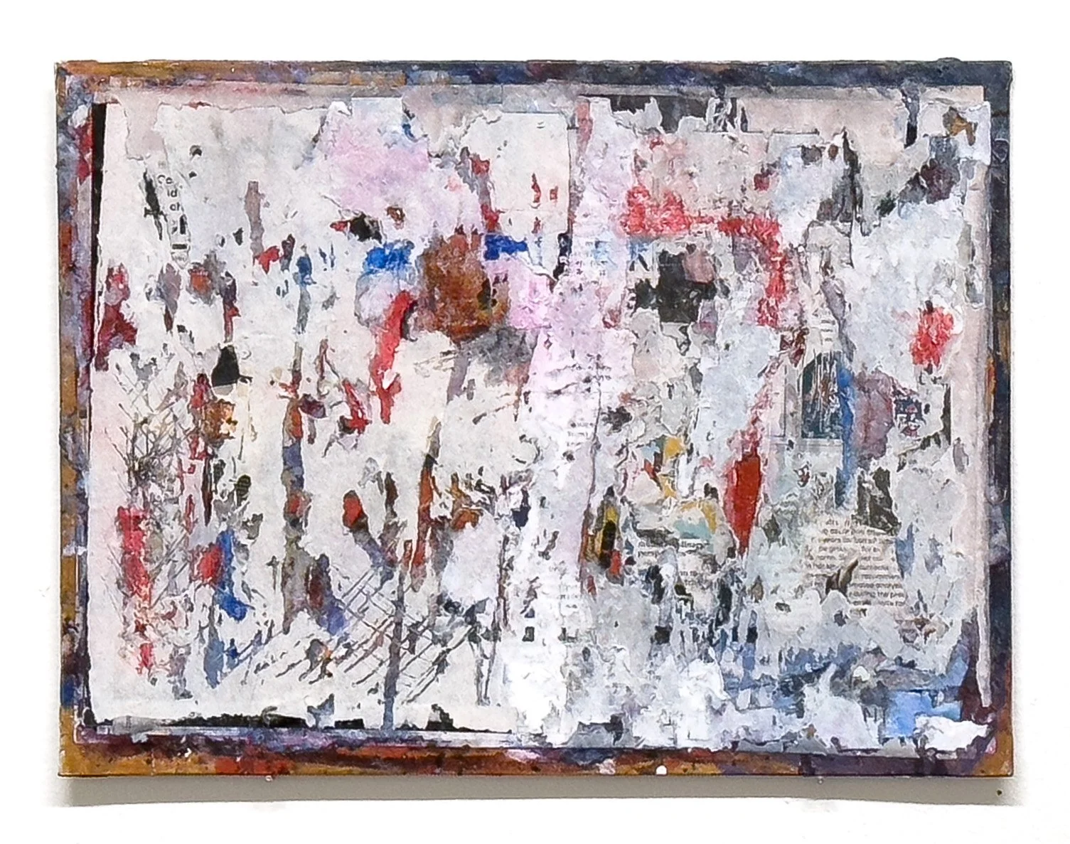 Untitled 6 (Advertisement). Acrylic and paper collage on wood panel, 16" × 11" (40.64 × 27.94 cm)