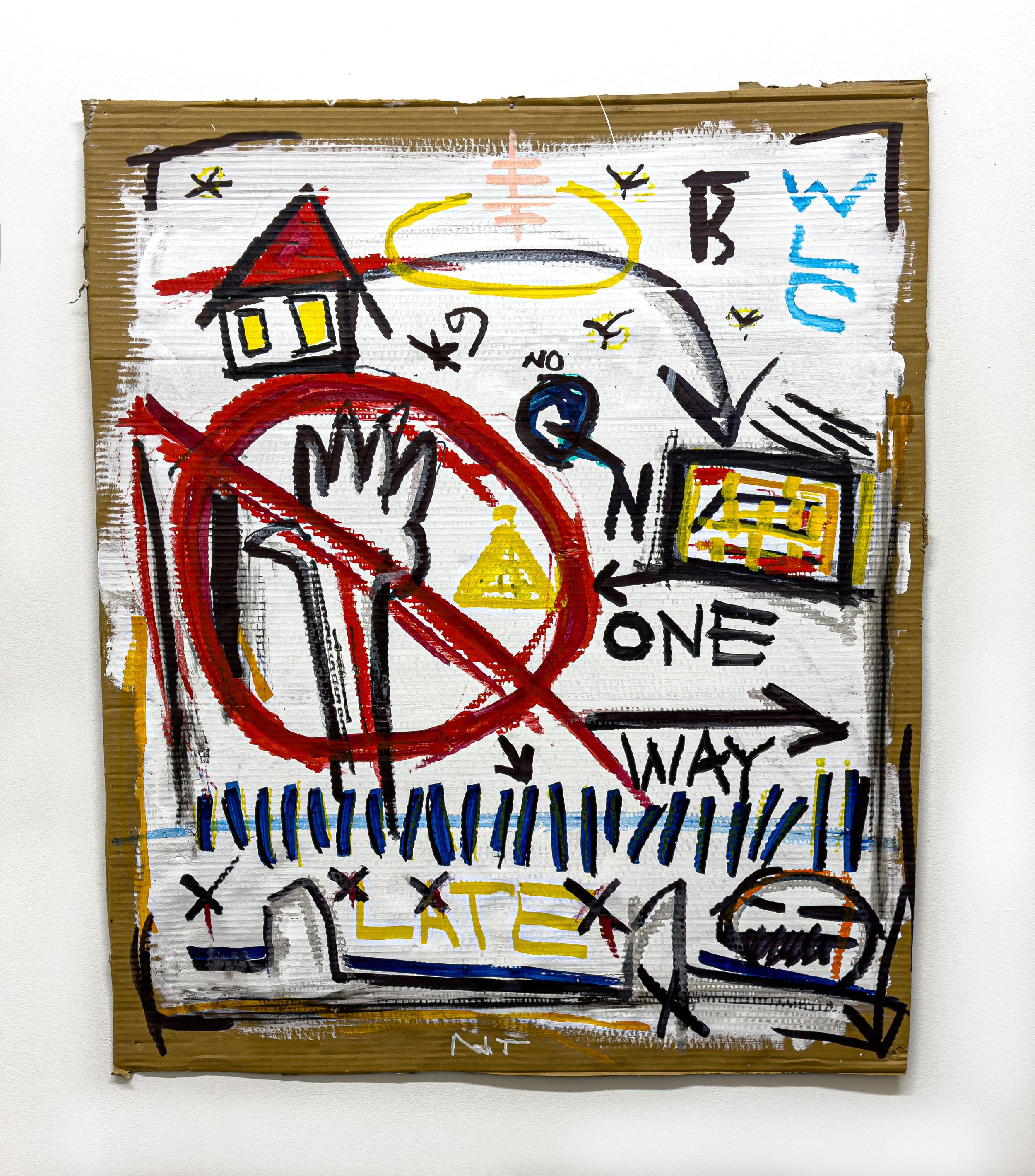 Keep Down. Acrylic and Tempera on Cardboard, 36" × 43"