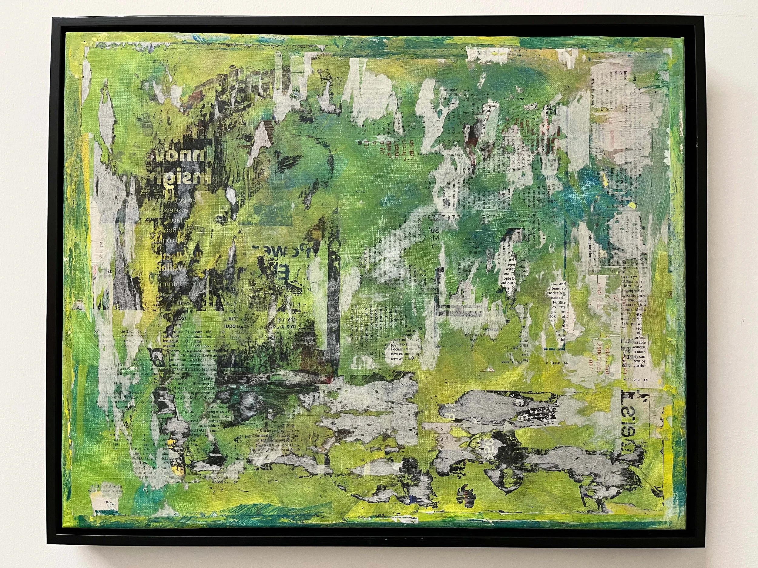 Untitled 2 (Advertisement). Acrylic and paper collage on canvas, 20" × 16" (50.8 × 40.64 cm) - SOLD