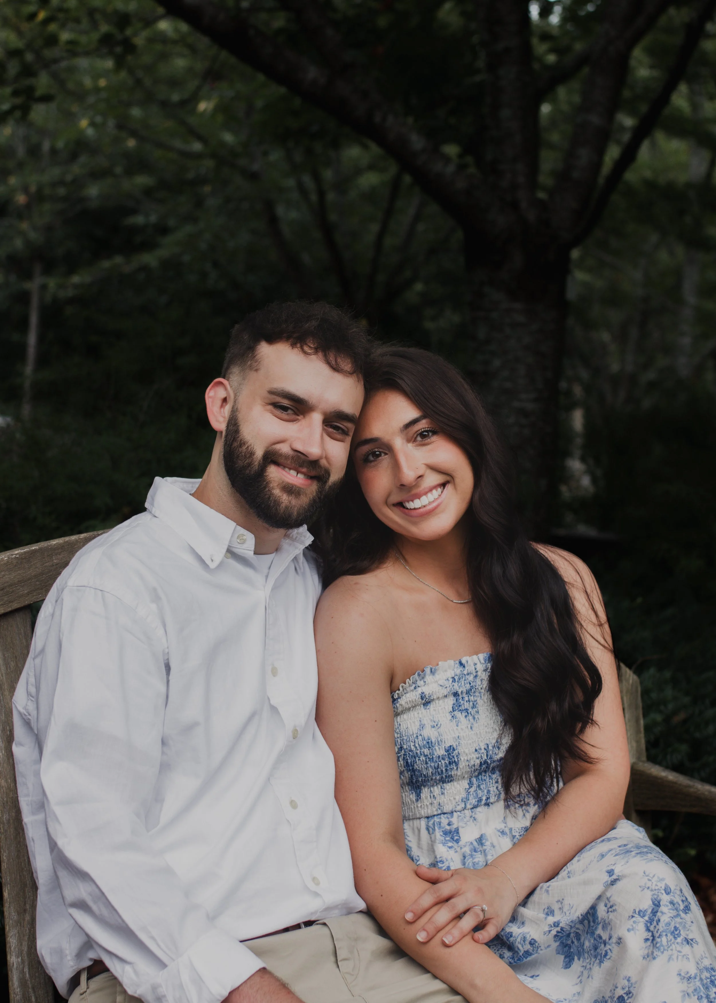 Birmingham photographer captures couple posing in garden setting
