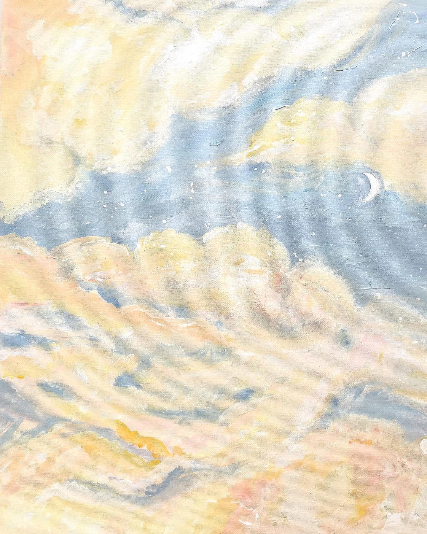 Feels good to paint again😌20x20&rdquo; acrylic on canvas to fill up the blank walls in my new Richmond apartment
&bull;
&bull;
&bull;
&bull;
&bull;
#acrylic#painting#acrylicpainting#cloudart#cloudpainting#made_by_nani#artwork#artist#discoverartists#