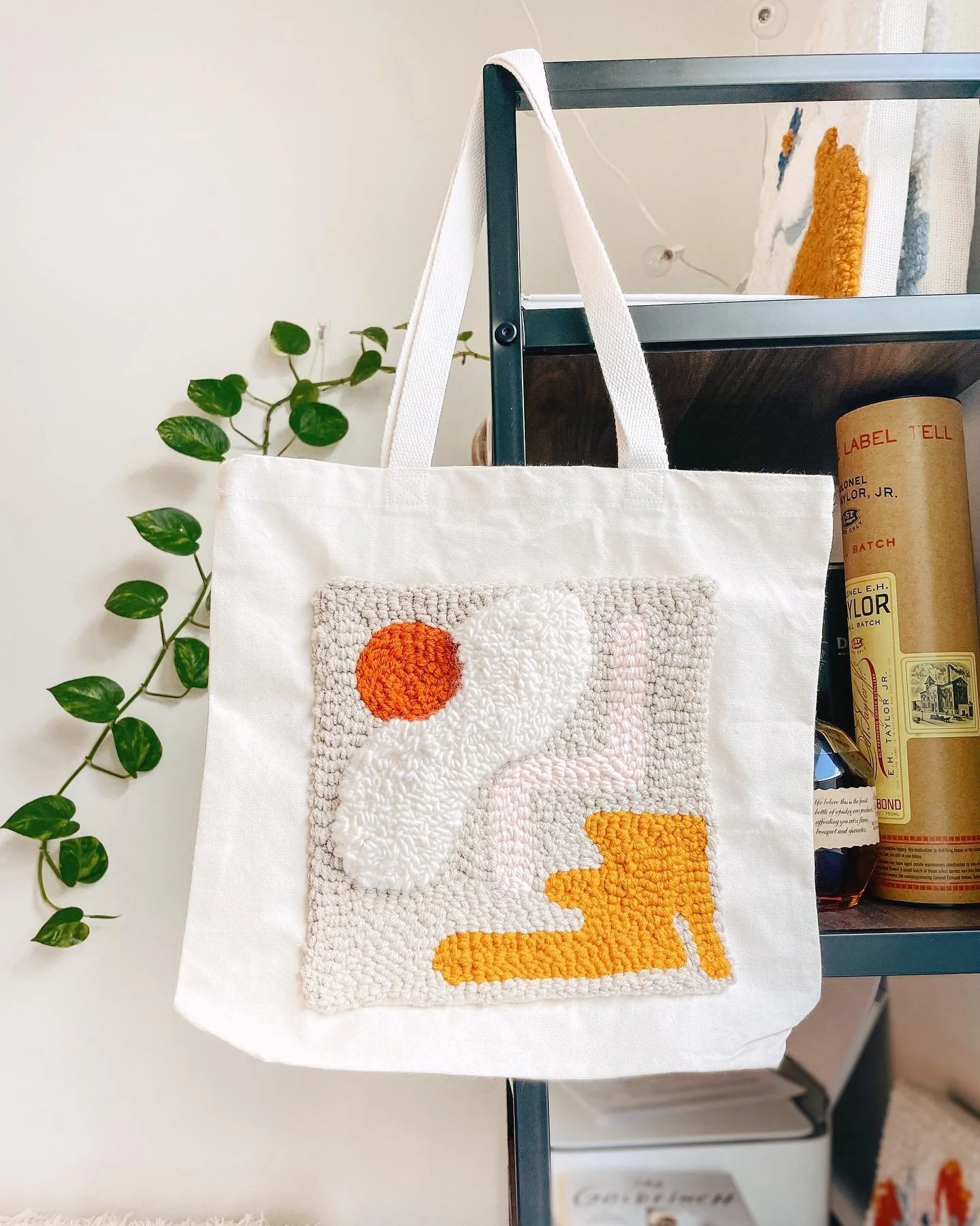 Finally got around to finishing this project!✨ Still trying to figure out the best method for attaching punch needle pieces to the totes but not a bad second attempt :) listed this on my Etsy if anyone is interested!
&bull;
&bull;
&bull;
&bull;
&bull