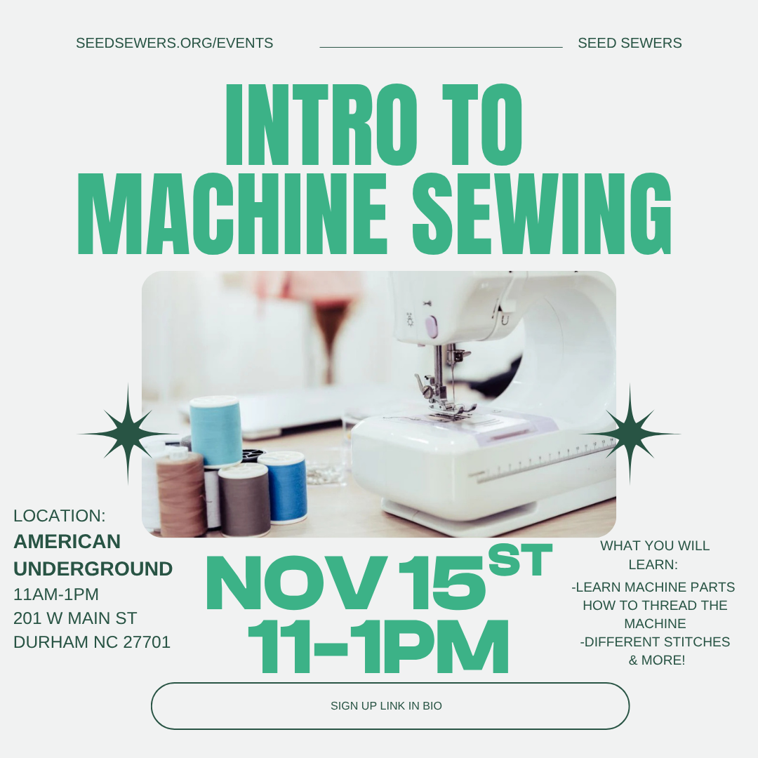 “Introduction to machine sewing” at American Underground