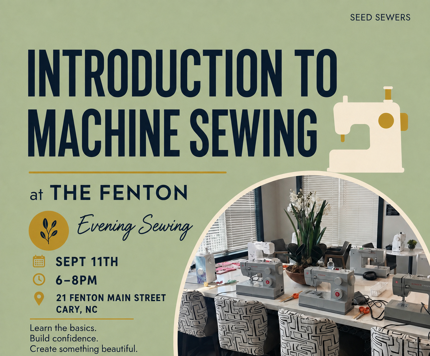 “Introduction to Machine Sewing @ The Fenton” Evening Sewing Class