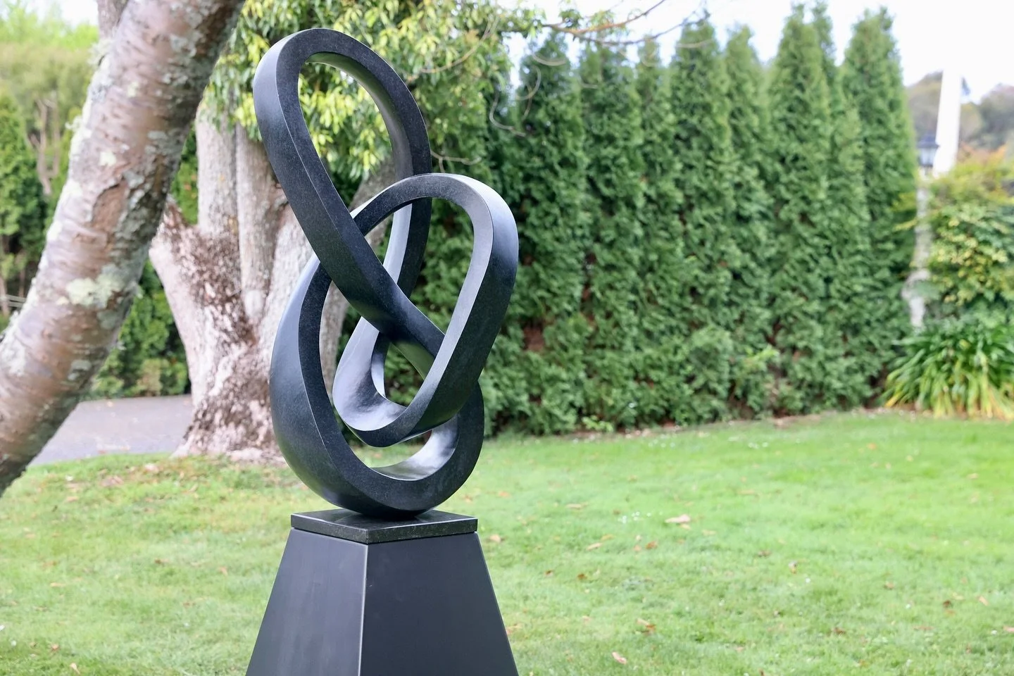 &lsquo;Epiphany&rsquo; one of the works recently sold at @artintheparknz. Thrilled that this sculpture has found a new home. Carved from a solid block of Springstone and mounted on a steel base this work is off to its new home in Europe. Available by