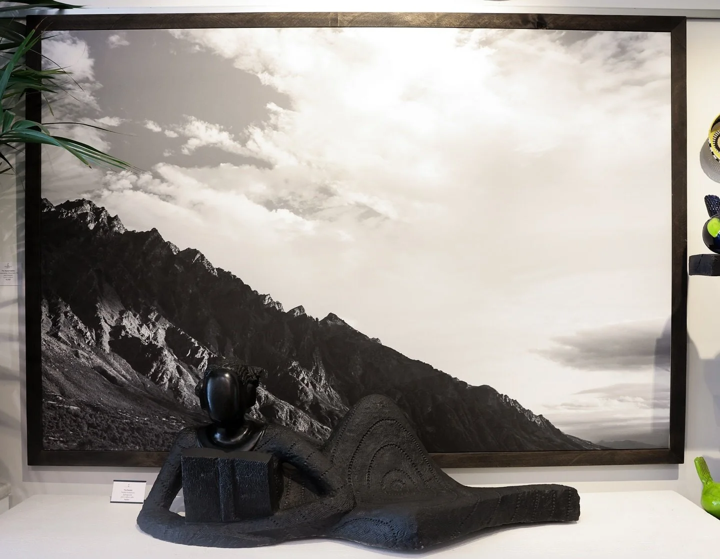 One of my canvases on display in @birdwoodsgallery. This image of The Remarkables range is printed on high quality canvas and framed in a natural recycled timber.