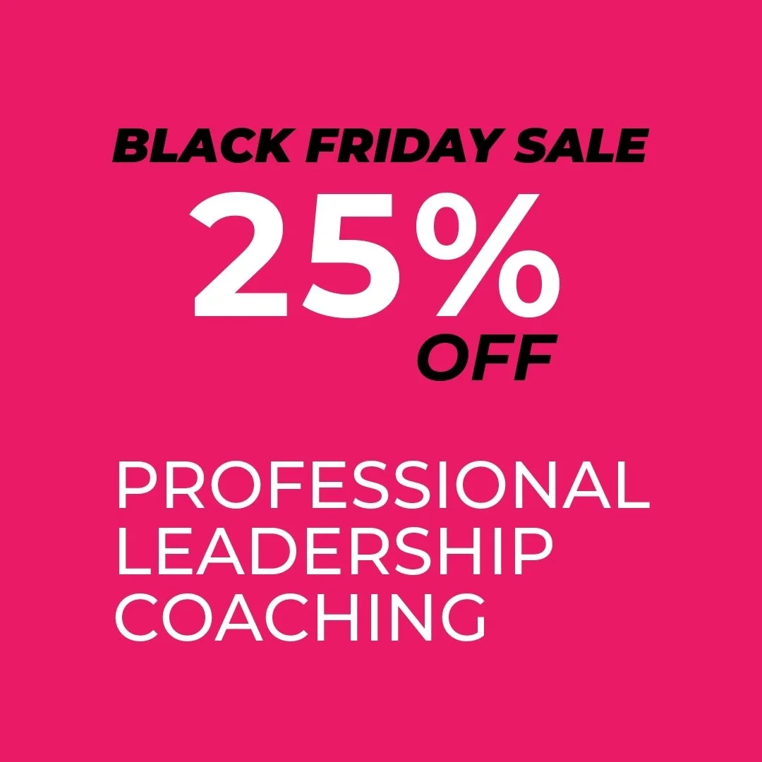 Exclusive BLACK FRIDAY 25% OFF Leadership Coaching 🚀

Want to make 2025 way better than 2025?

Are you a high achiever wanting to grow your contemporary leadership skills?

Are you looking for, or have you landed, a new leadership position?

Check o