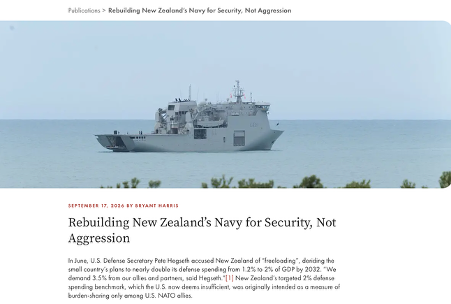Rebuilding NZ’s Navy for Security, Not Aggression