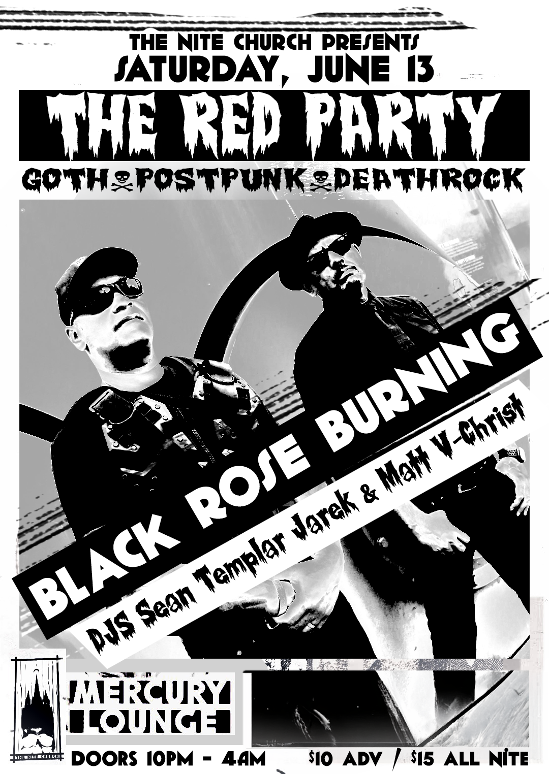 BRB Live in NYC  @ Mercury Lounge! 06/13/26 a RED PARTY tradition! Doors open 10pm.