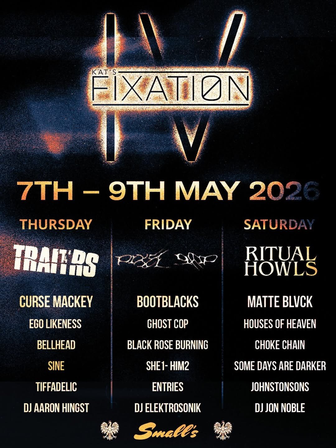 Black Rose Burning. Live In Detroit! at Small's. Club. Friday, May 8th.  Come on down to Motown, and enjoy NYC's Premier Post Punk/Synthwave/Rock Band.