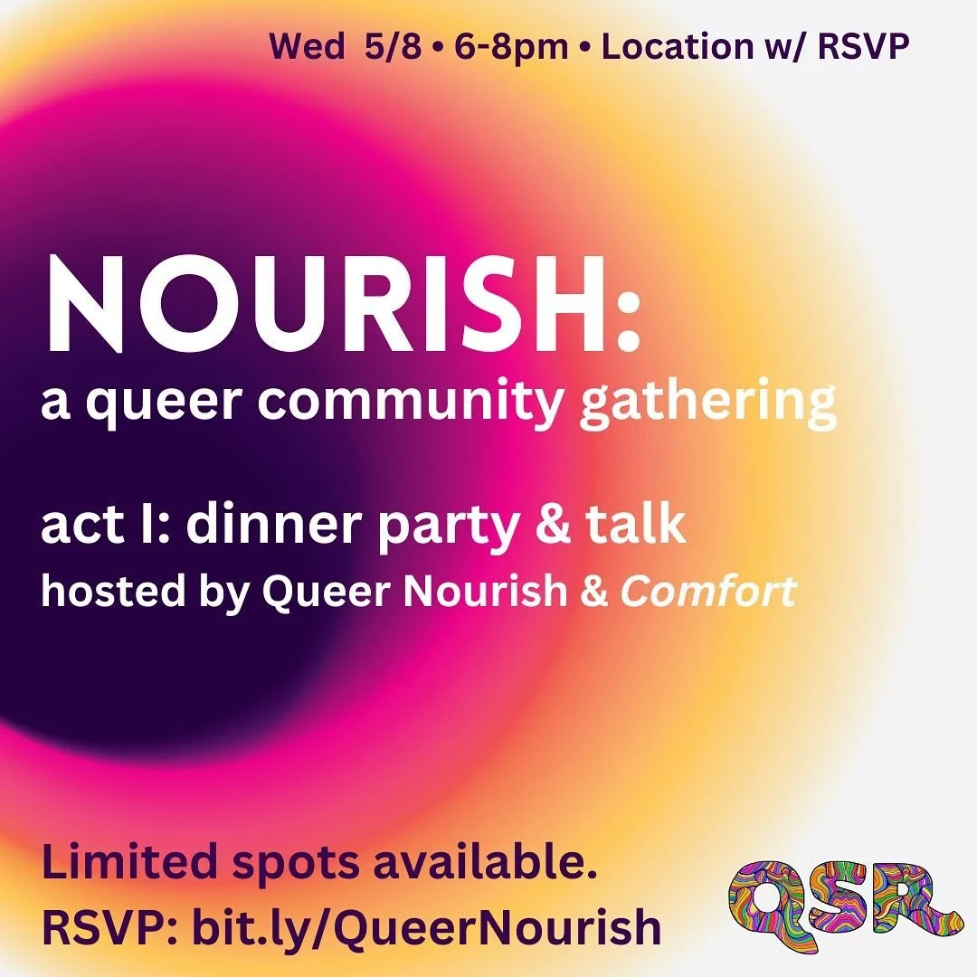 @qsr_stanford @eat.drink.comfort We&rsquo;re SO exited 🤩🤩🤩 event details below
// We invite you to nurture your body, heart, and mind at Nourish: A Queer Community Gathering, Act I! This event is curated by Taylor of Queer Nourish (@queernourish) 