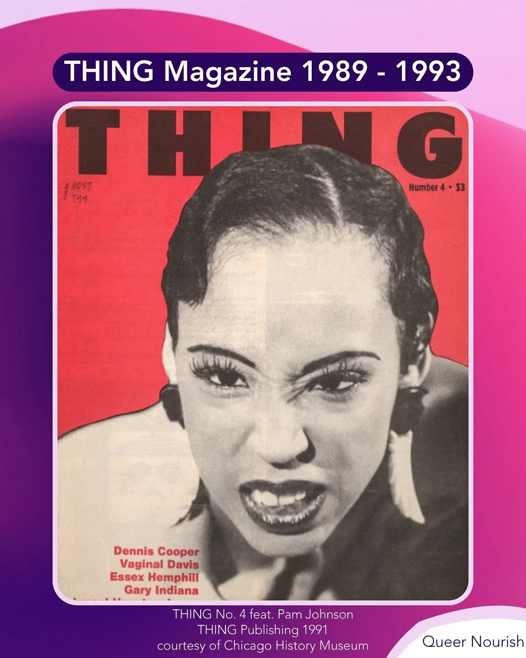 THING Magazine, founded by designer and writer Robert Ford, was an independent magazine focused on Black queer music, literature, art, gossip, politics, and life. THING covered queer events, published interviews with artists well ahead of their time,