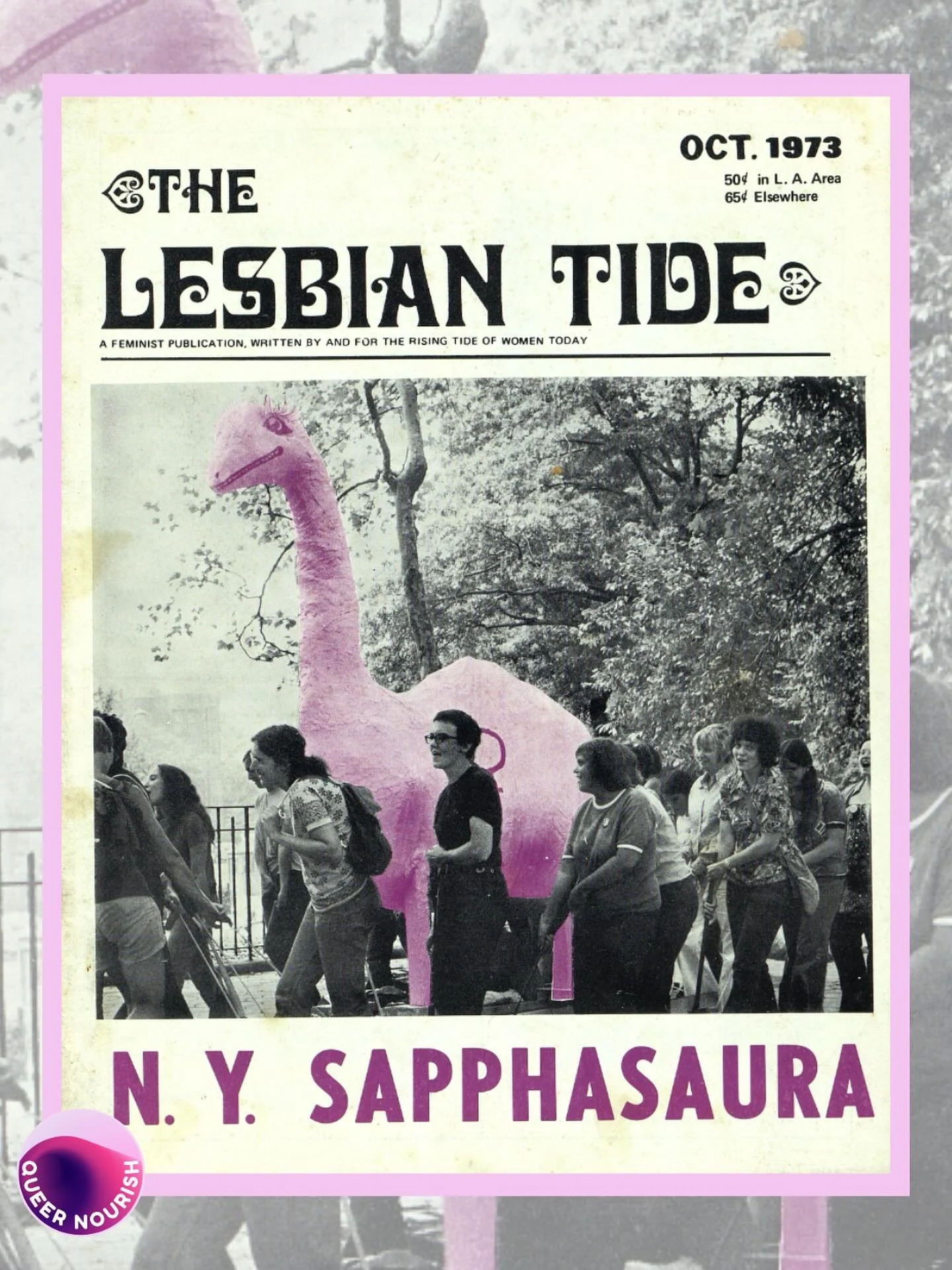 The Lesbian Tide, Vol 3 Issue 3, October 1973
Image sourced via @jstor_org 🦕🩷✨
