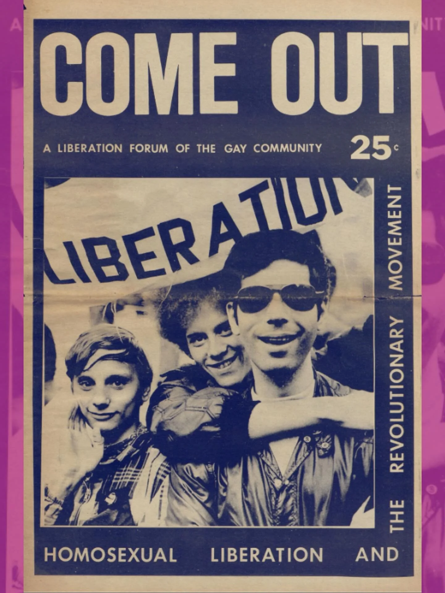 🗣️COME OUT! A Liberation Forum of the Gay Community 🥳🌈🌟 Volume 1, Issue 2, 1970 

Image courtesy of @jstor_org